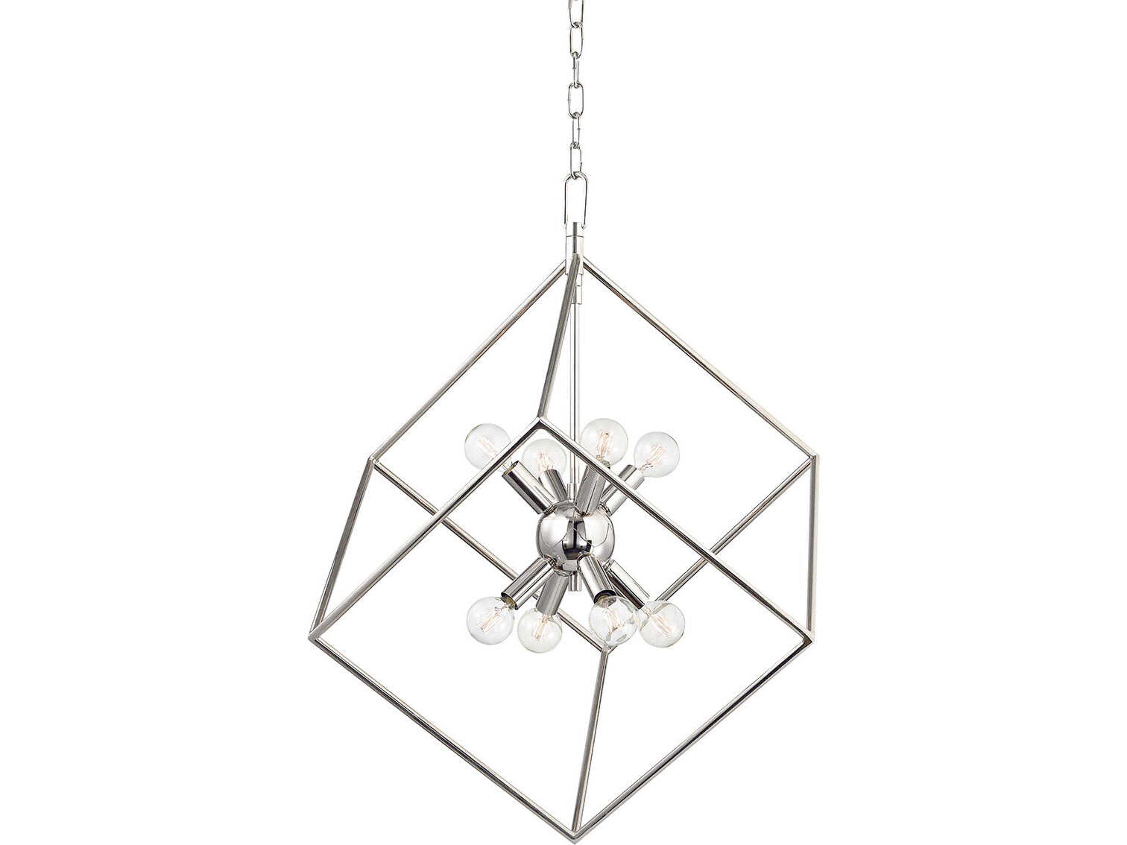 Roundout 8-Light Polished Nickel Pendant
