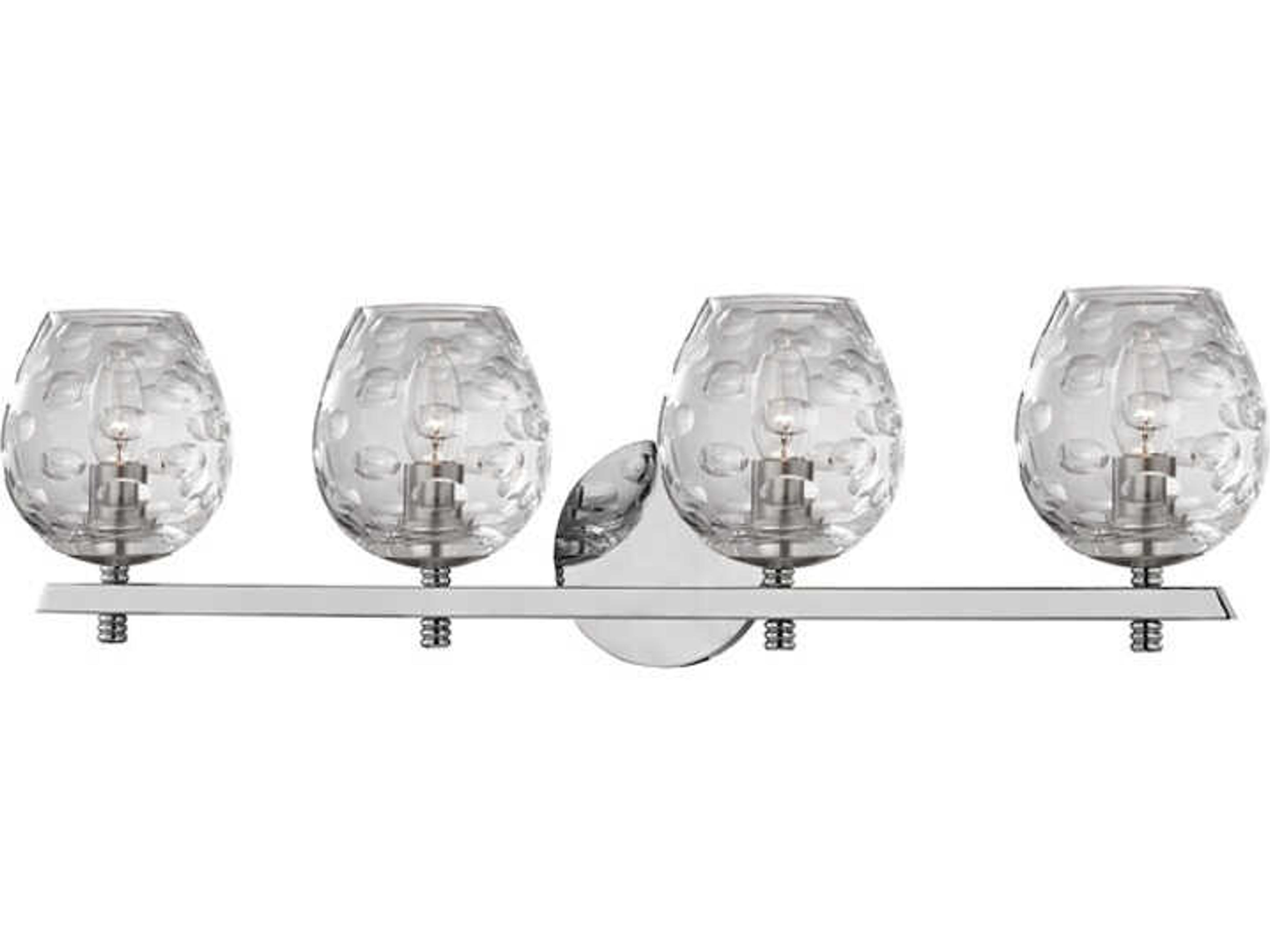Burns 4-Light Polished Nickel Clear Glass Traditional Vanity Light