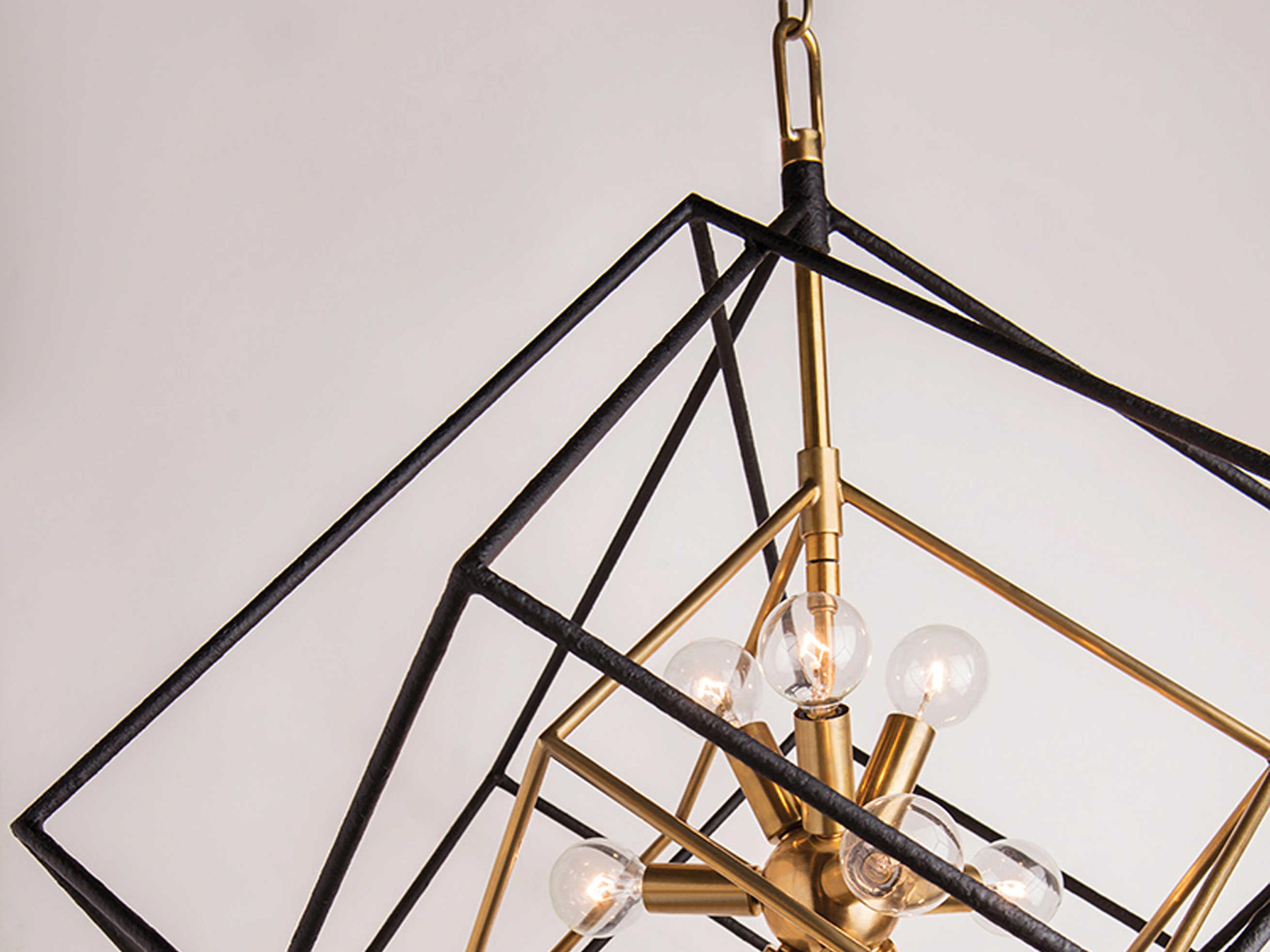 Hudson Valley Roundout 15-Light Aged Brass Black Pendant