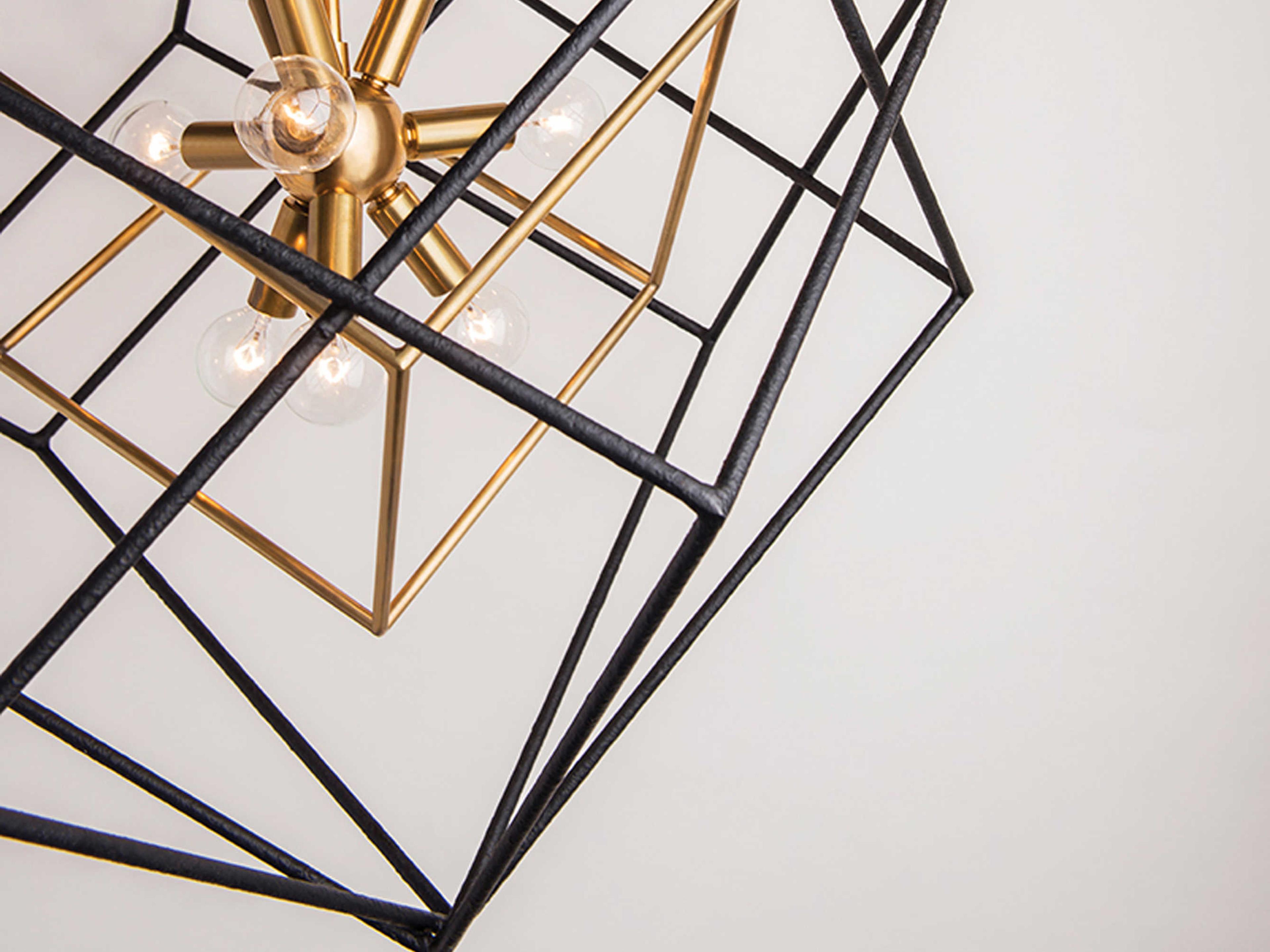 Hudson Valley Roundout 15-Light Aged Brass Black Pendant