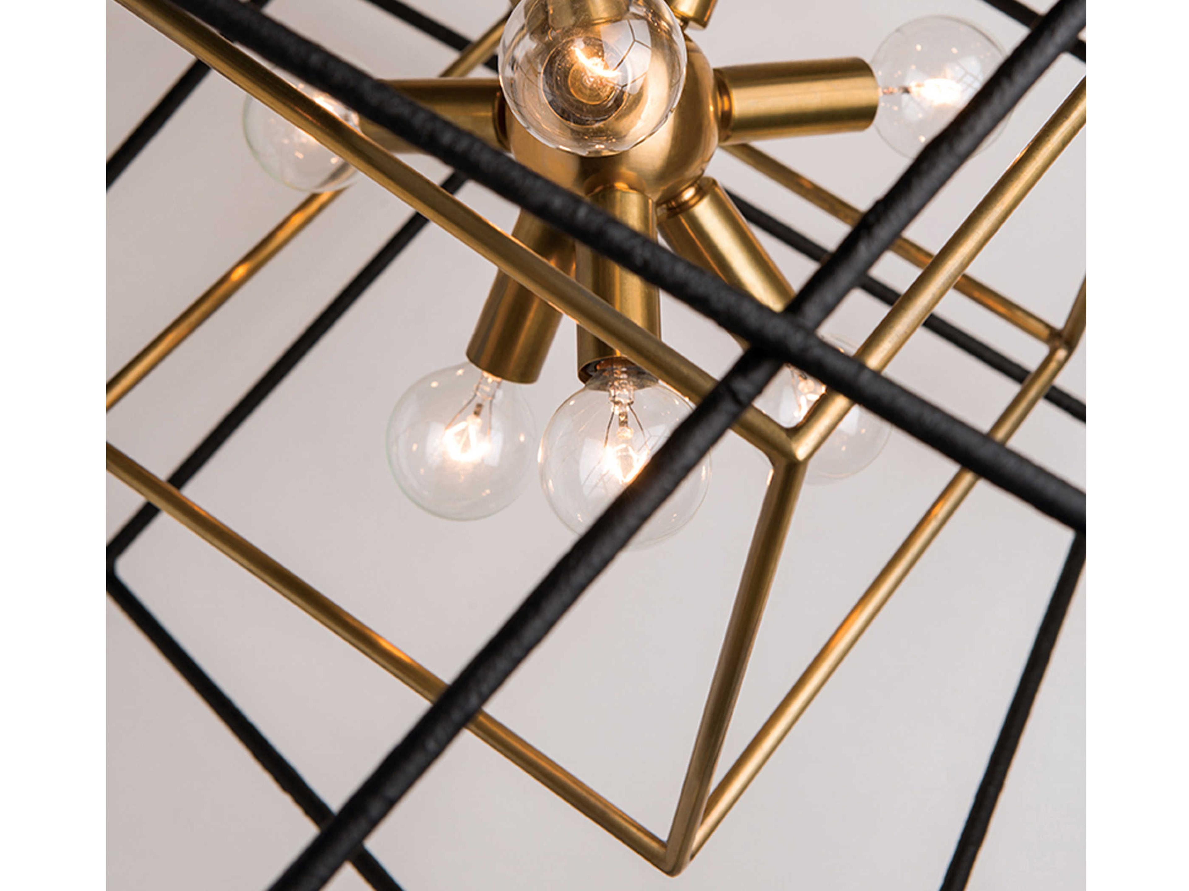 Hudson Valley Roundout 15-Light Aged Brass Black Pendant