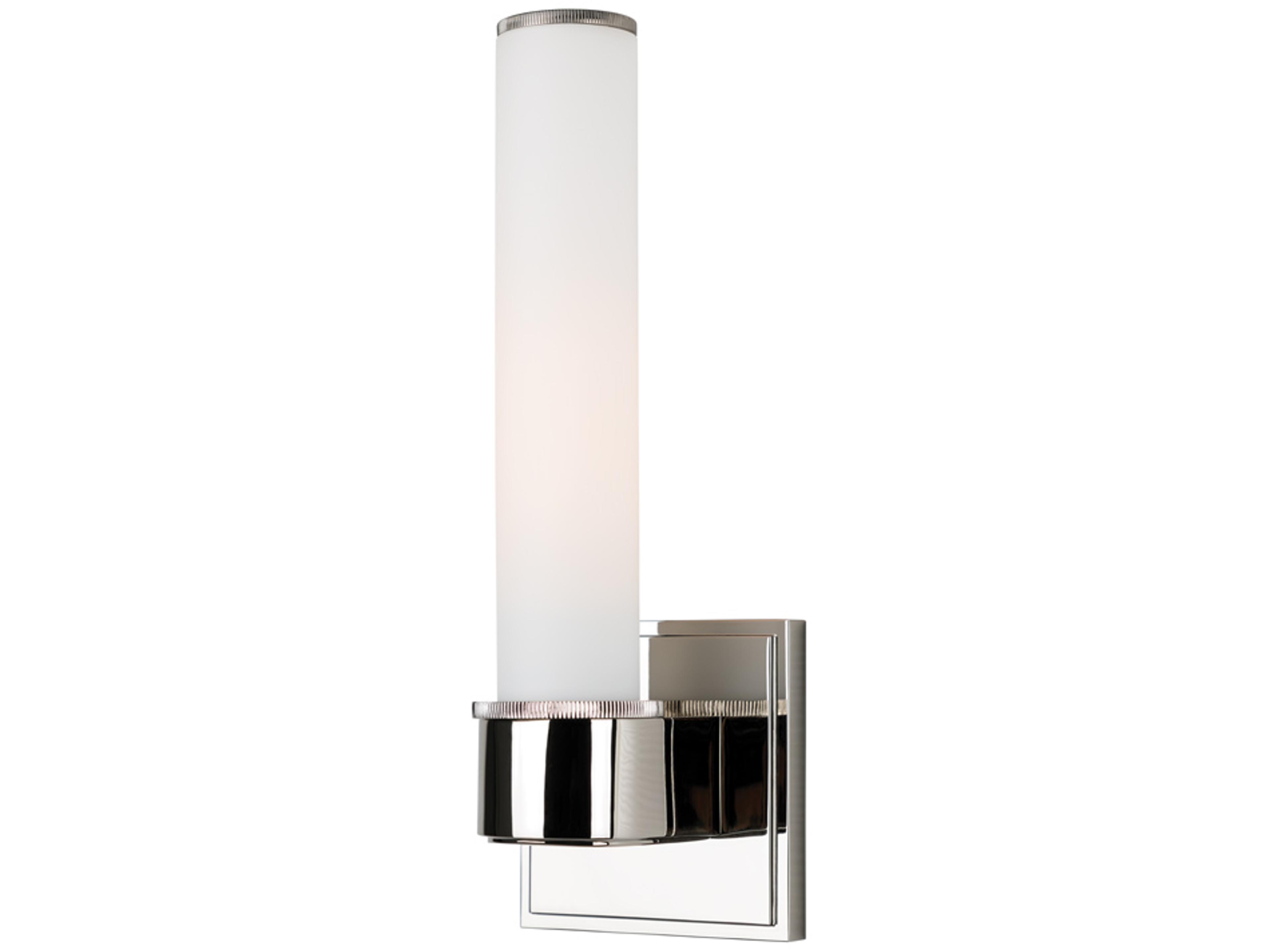 Hudson Valley Mill 1-Light Polished Nickel Off White Glass Wall Sconce