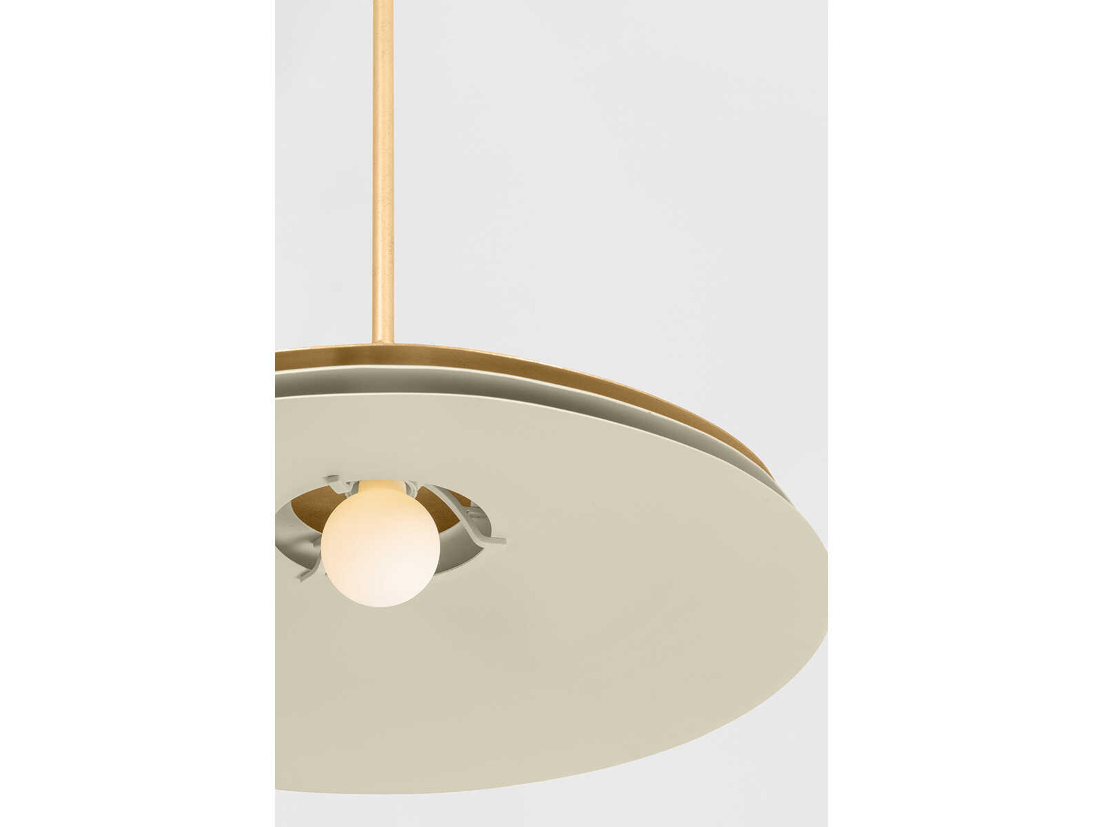 Hudson Valley Oneida 1-Light Vintage Gold Leaf Soft Sand Dome Pendant