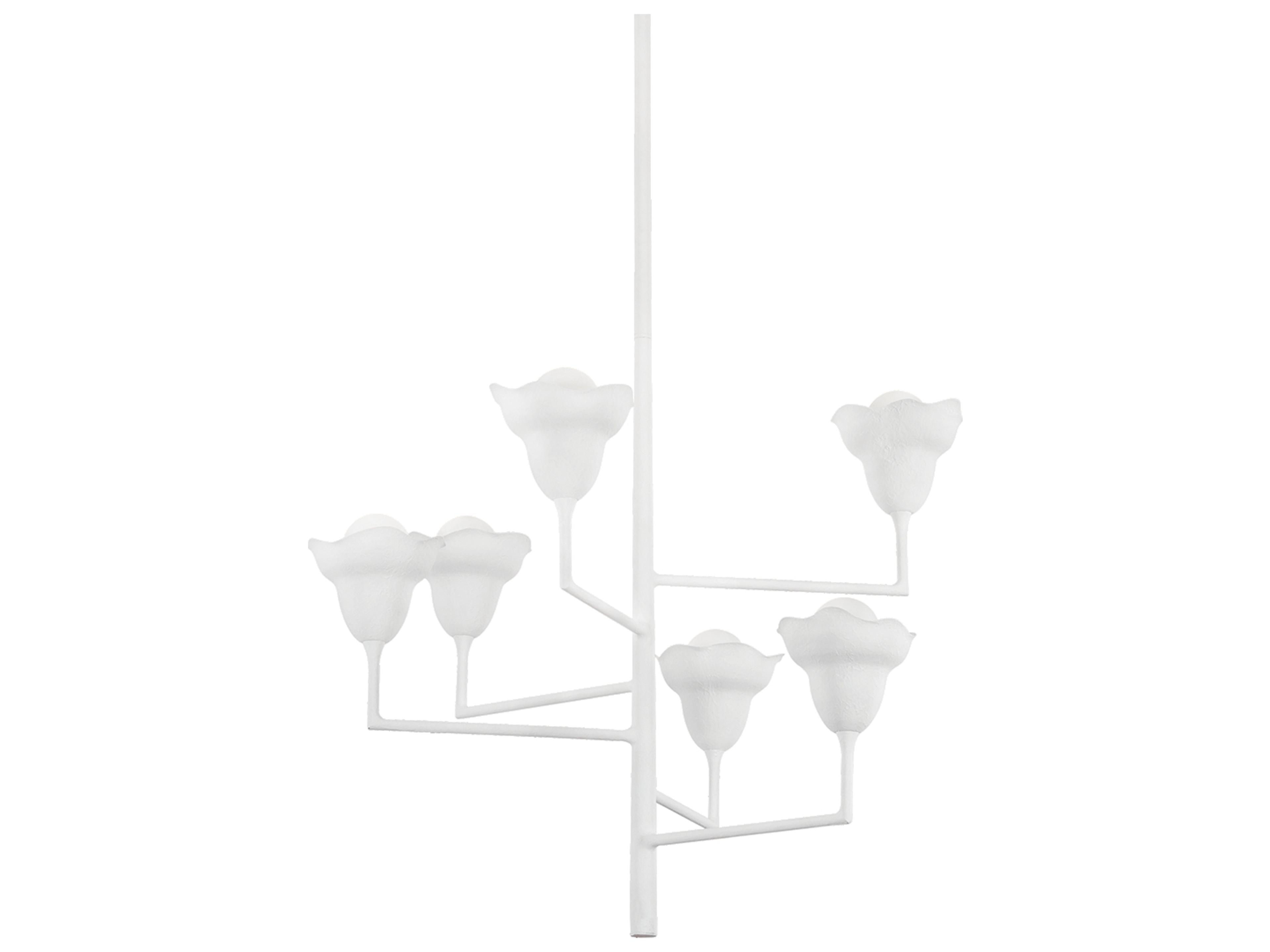 Alora 6-Light White Plaster Tiered Chandelier