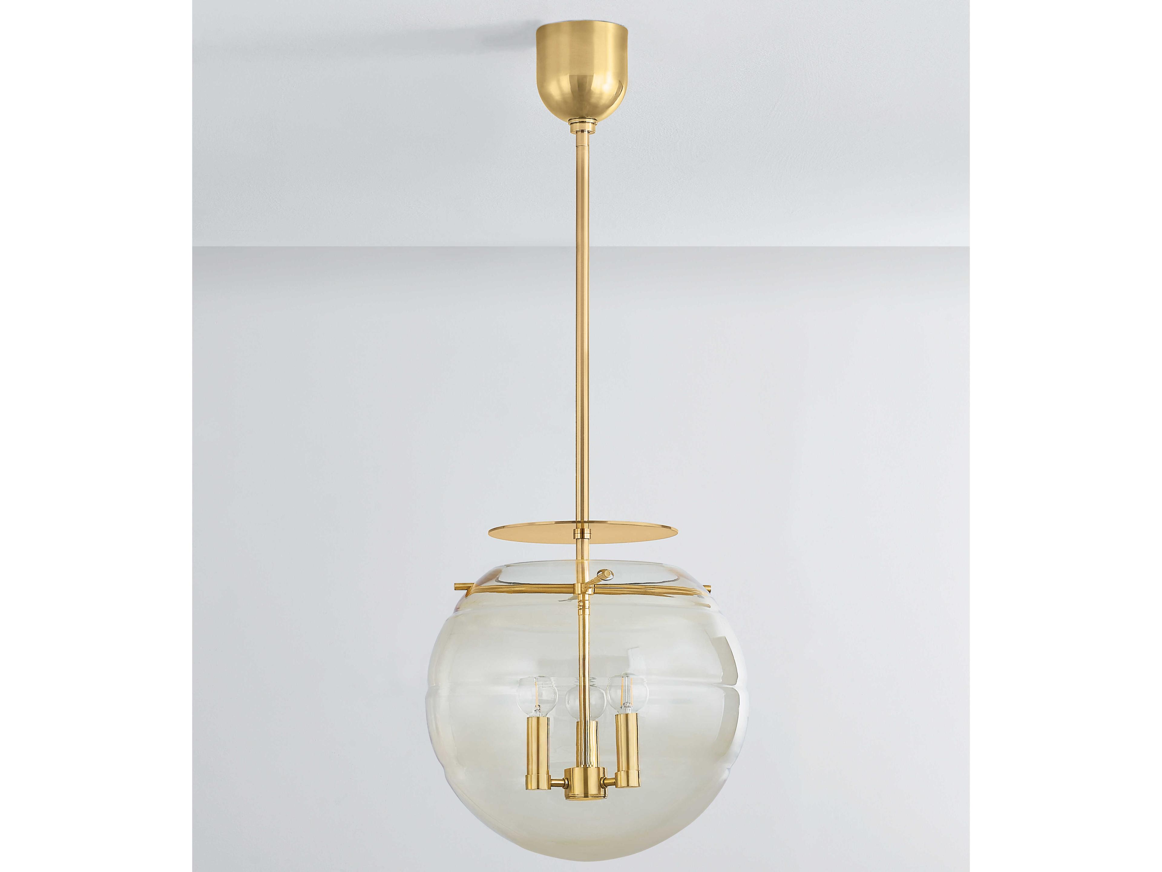 Hudson Valley Gill 3-Light Aged Brass Globe Pendant