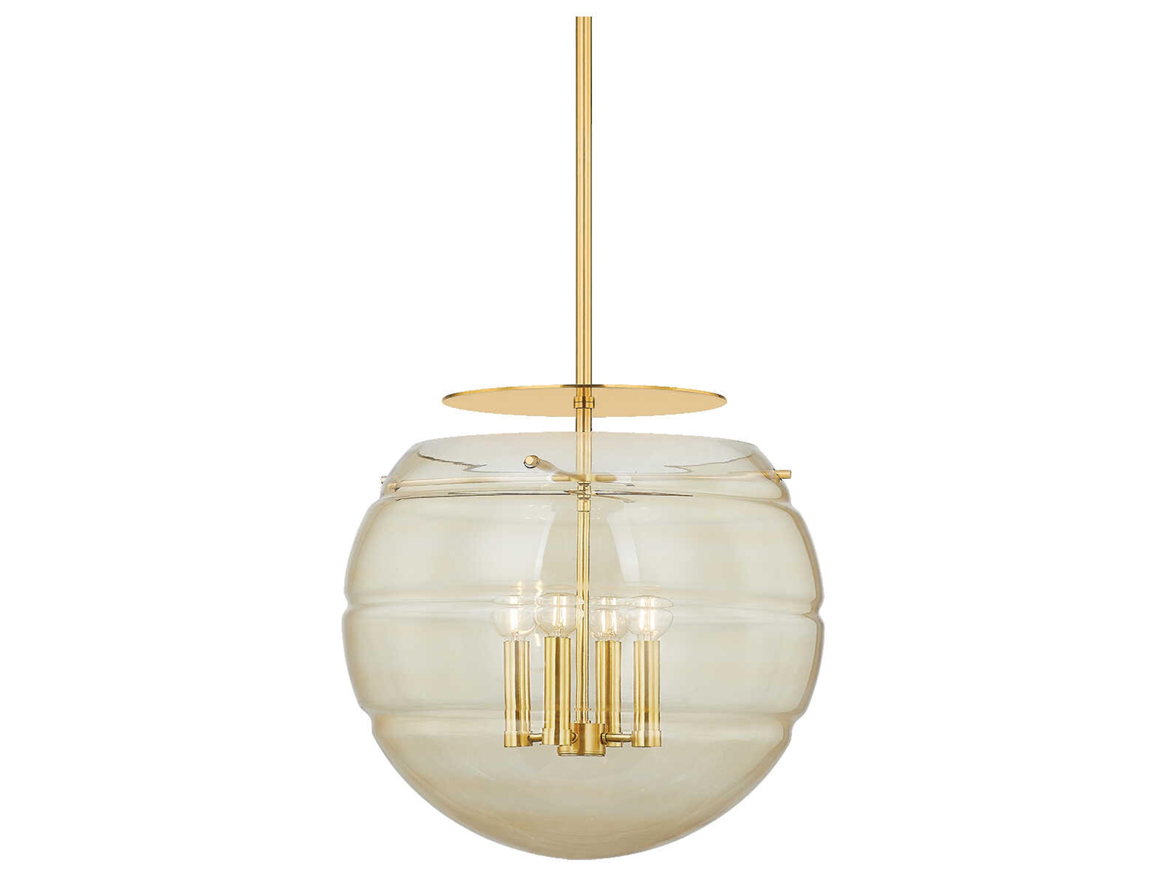 Gill 4-Light Aged Brass Globe Pendant