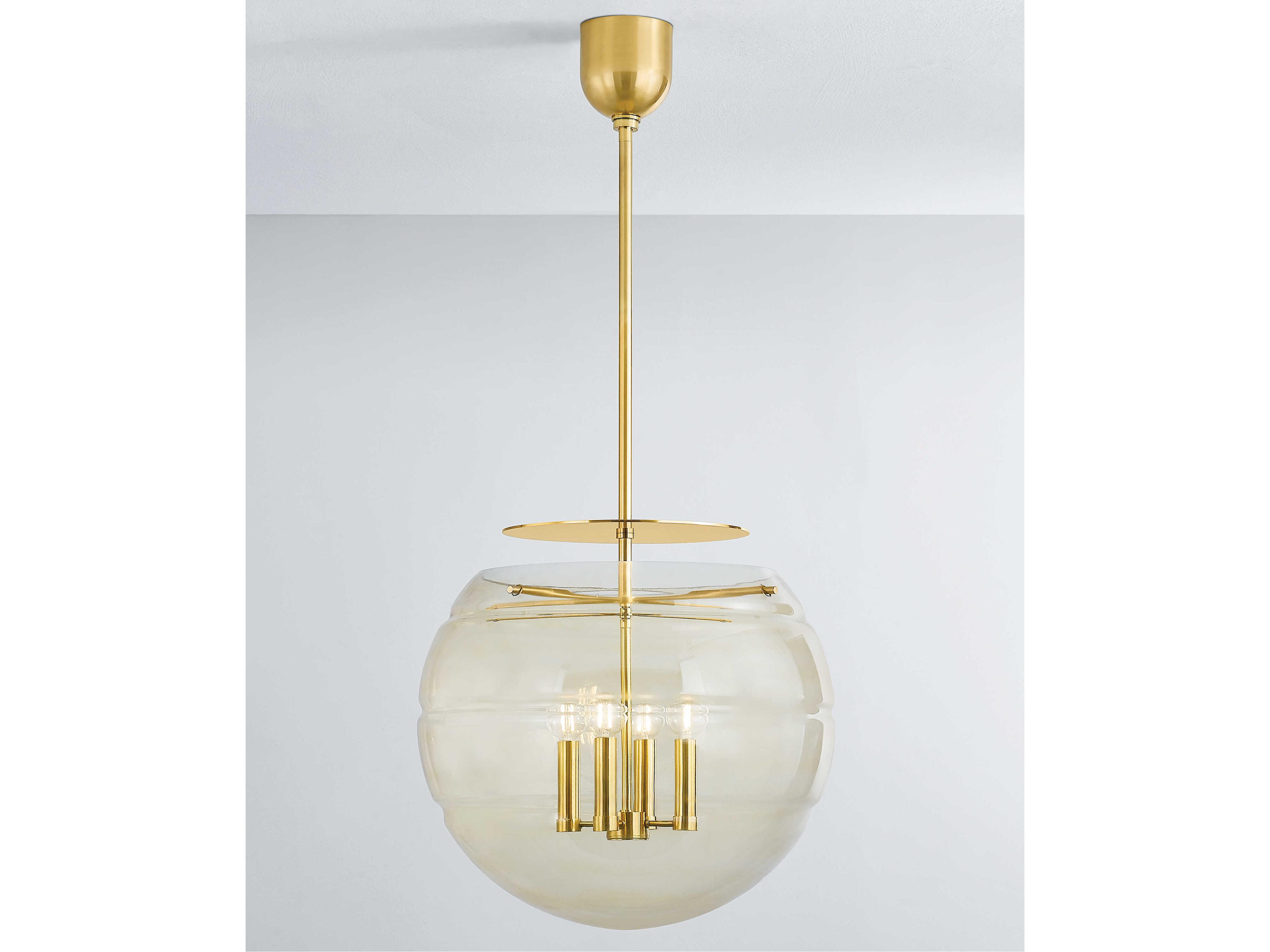 Hudson Valley Gill 4-Light Aged Brass Globe Pendant