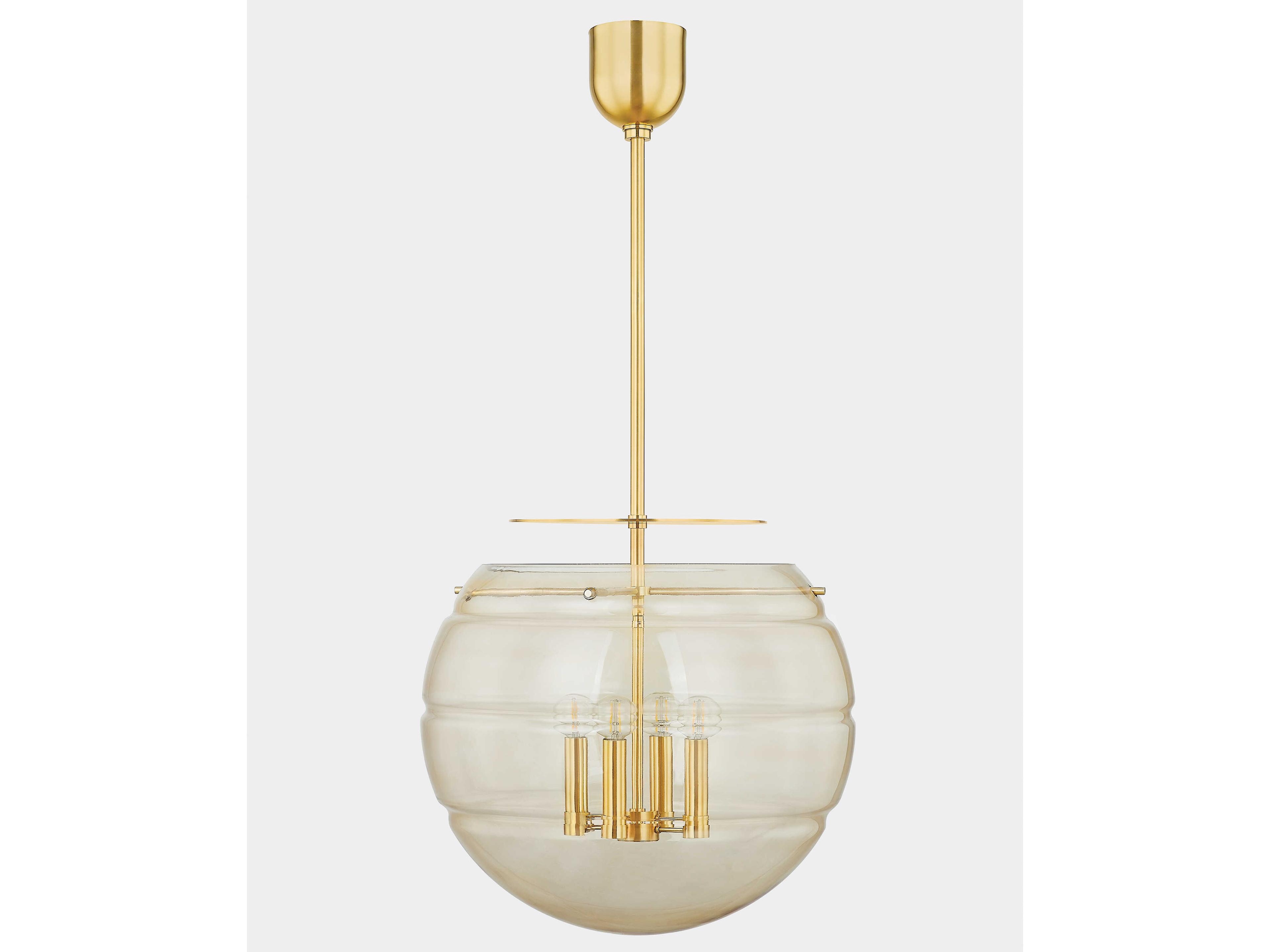 Hudson Valley Gill 4-Light Aged Brass Globe Pendant