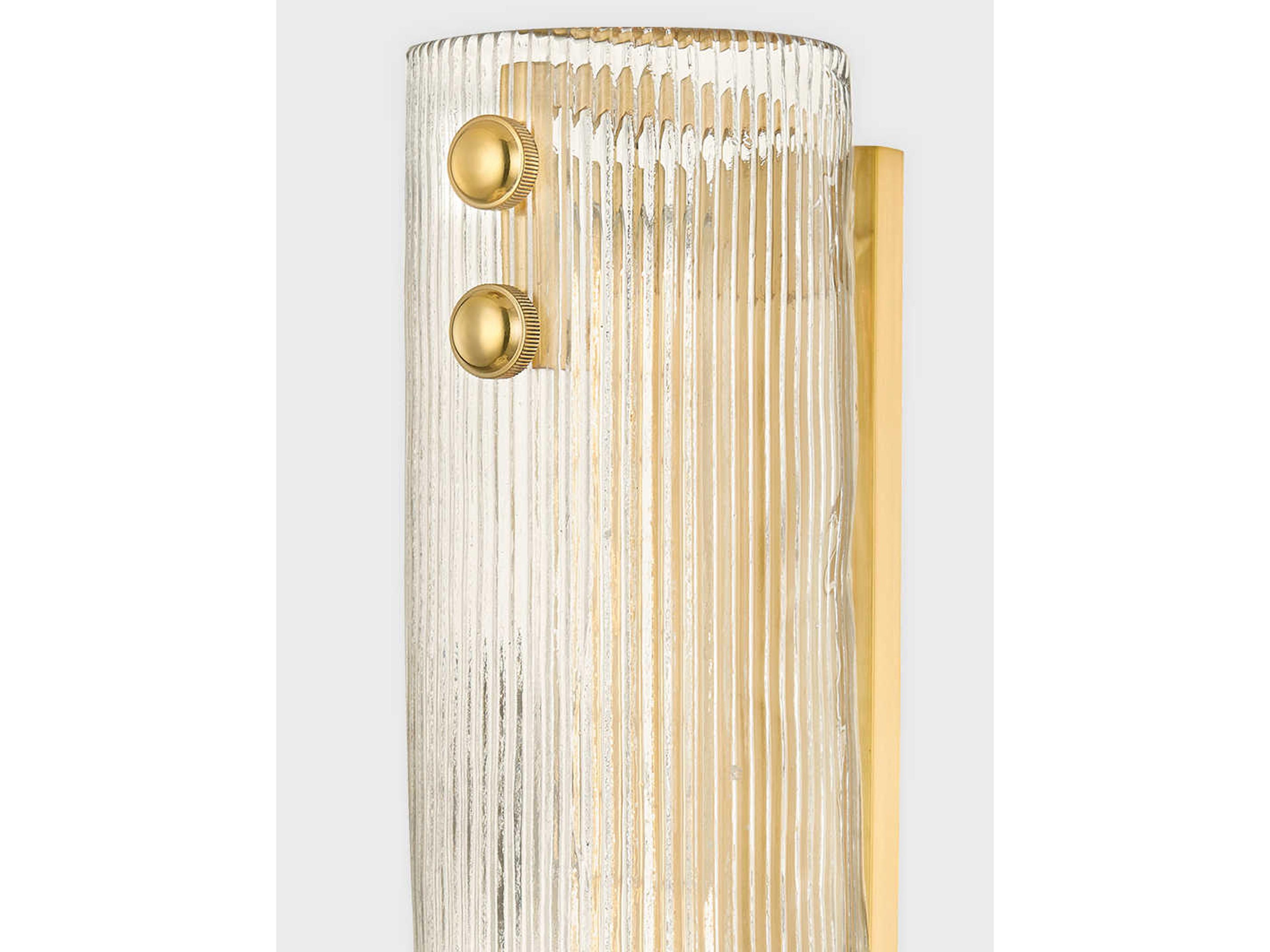Hudson Valley Prospect Park 1-Light Aged Brass Glass Wall Sconce
