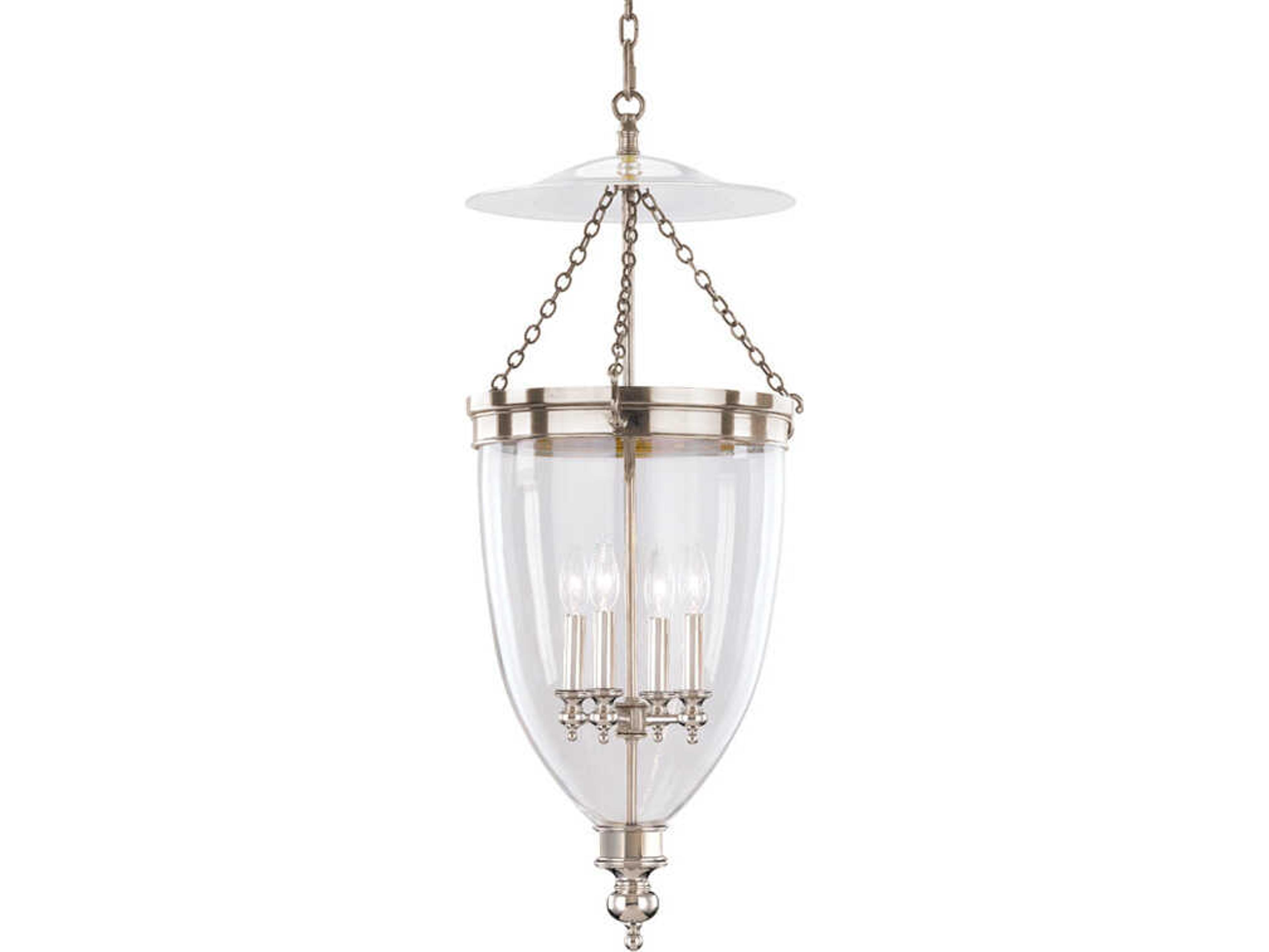 Hanover 4-Light Polished Nickel Glass Traditional Pendant
