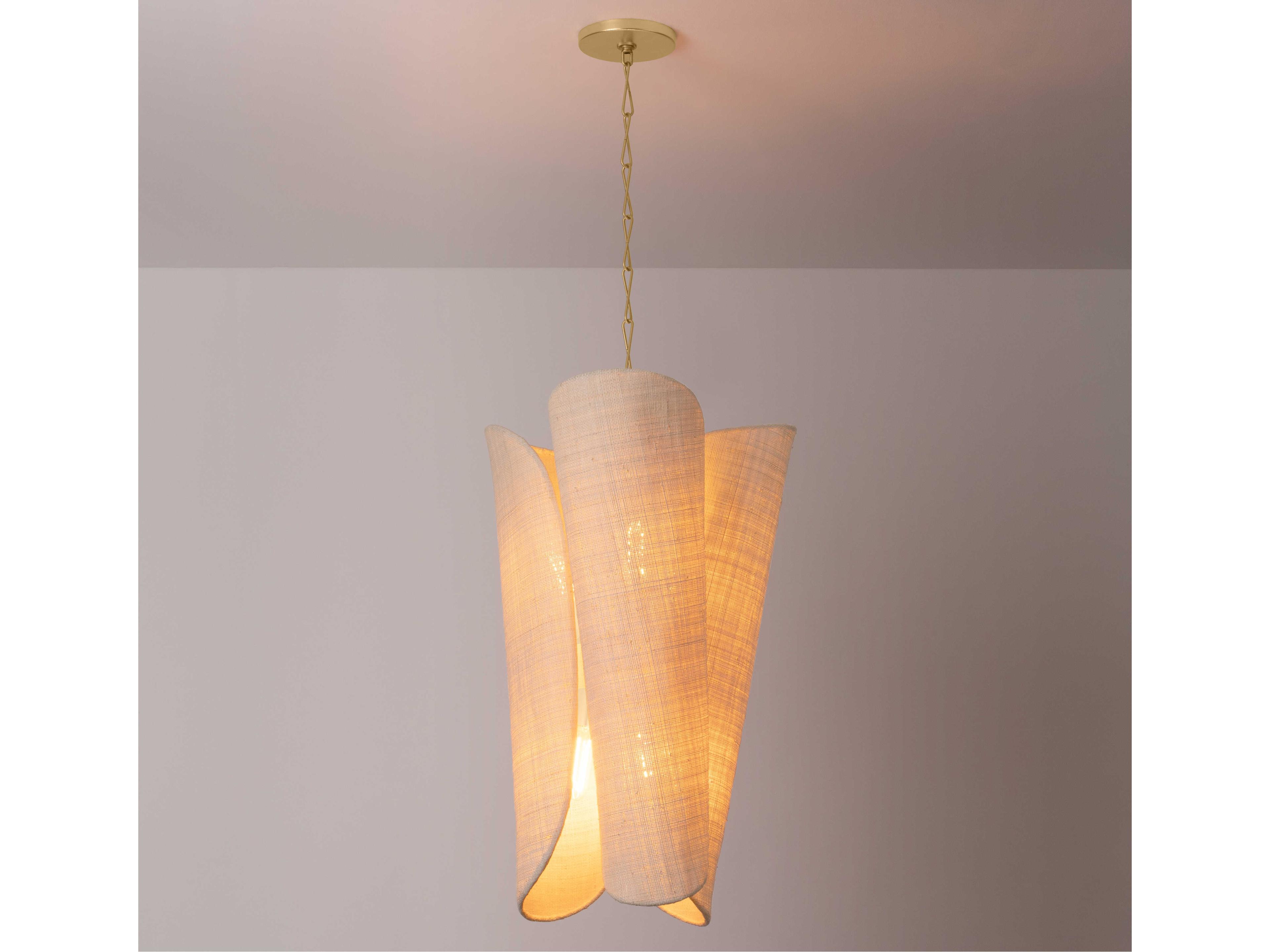 Hudson Valley Springhill 6-Light Gold Leaf Off White Pendant