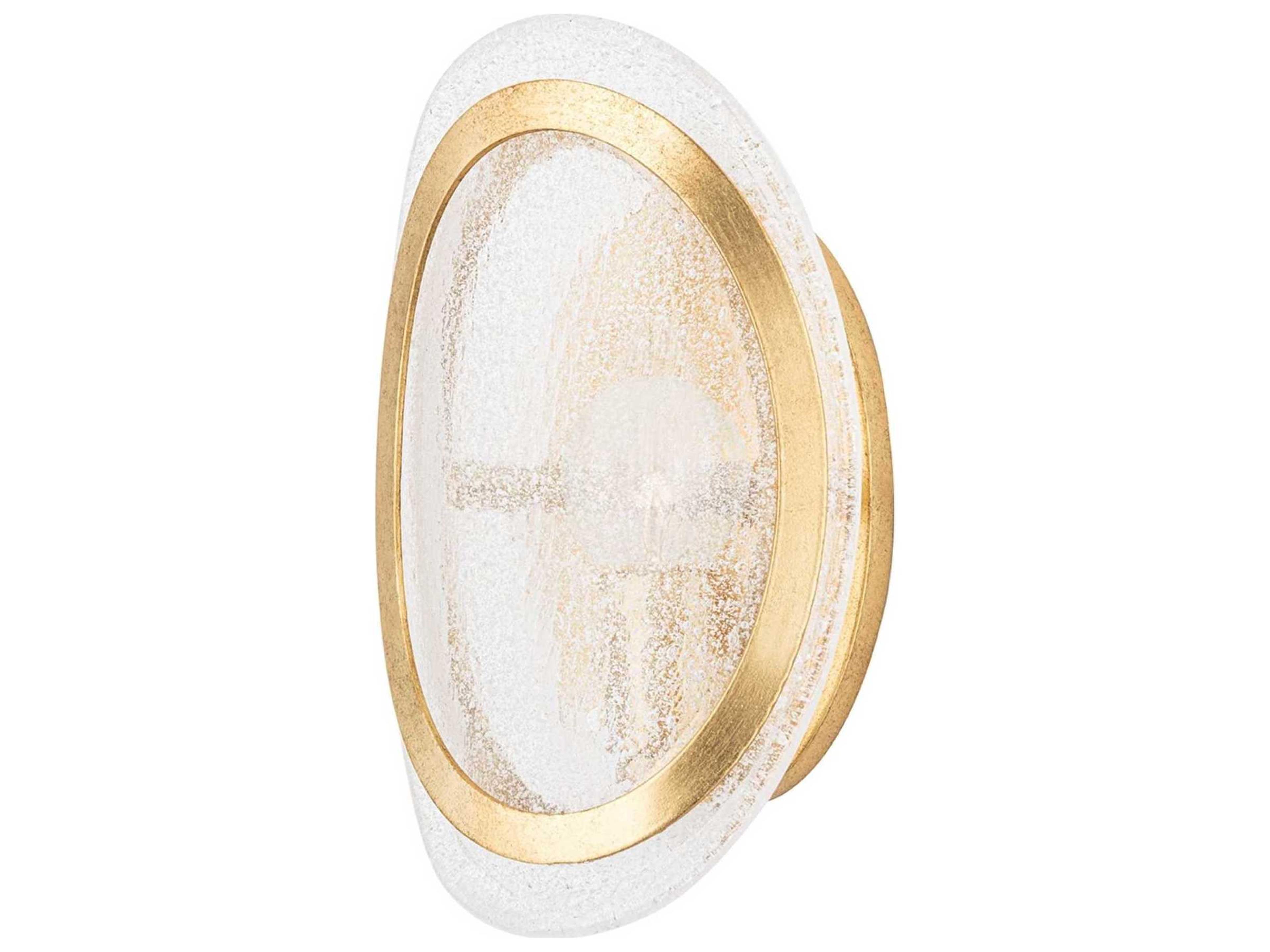 Hudson Valley Danes 1-Light Vintage Gold Leaf Clear Glass Wall Sconce