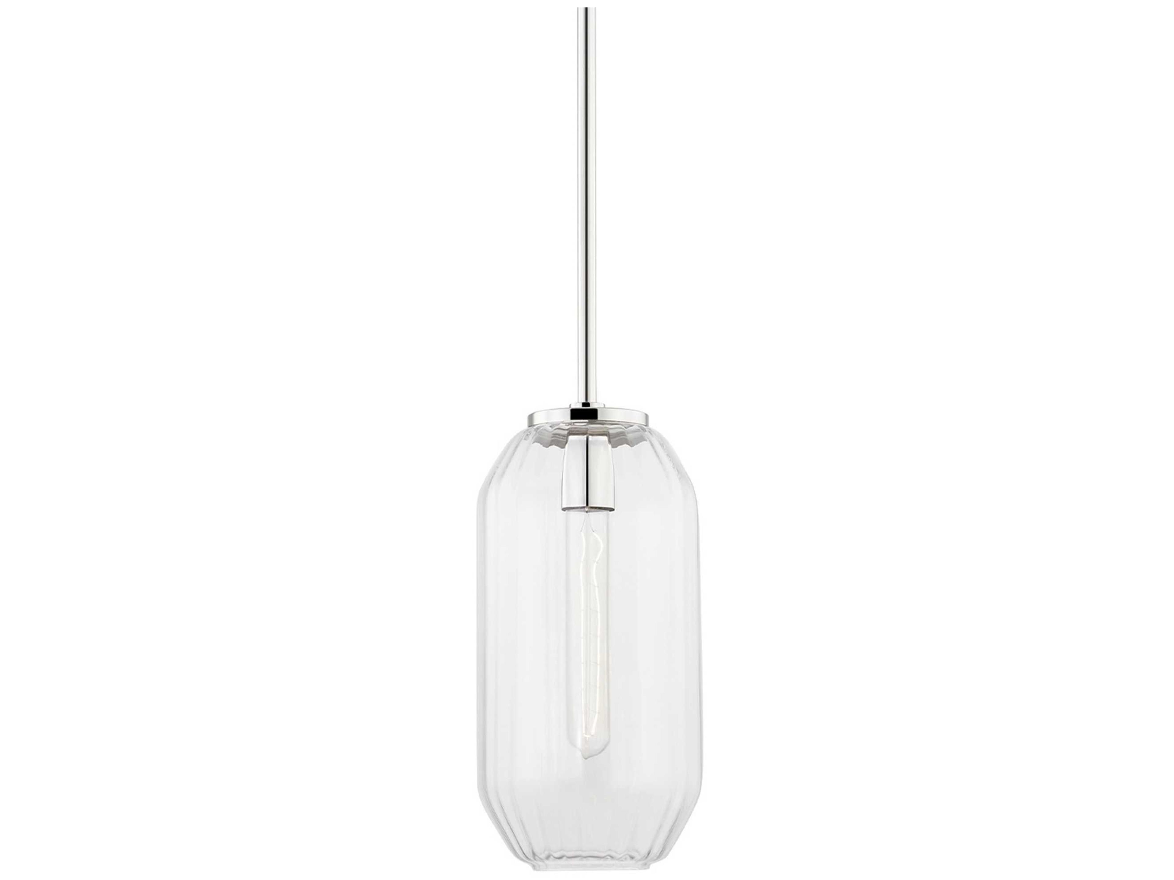 Bennett 1-Light Polished Nickel Glass Mini Pendant