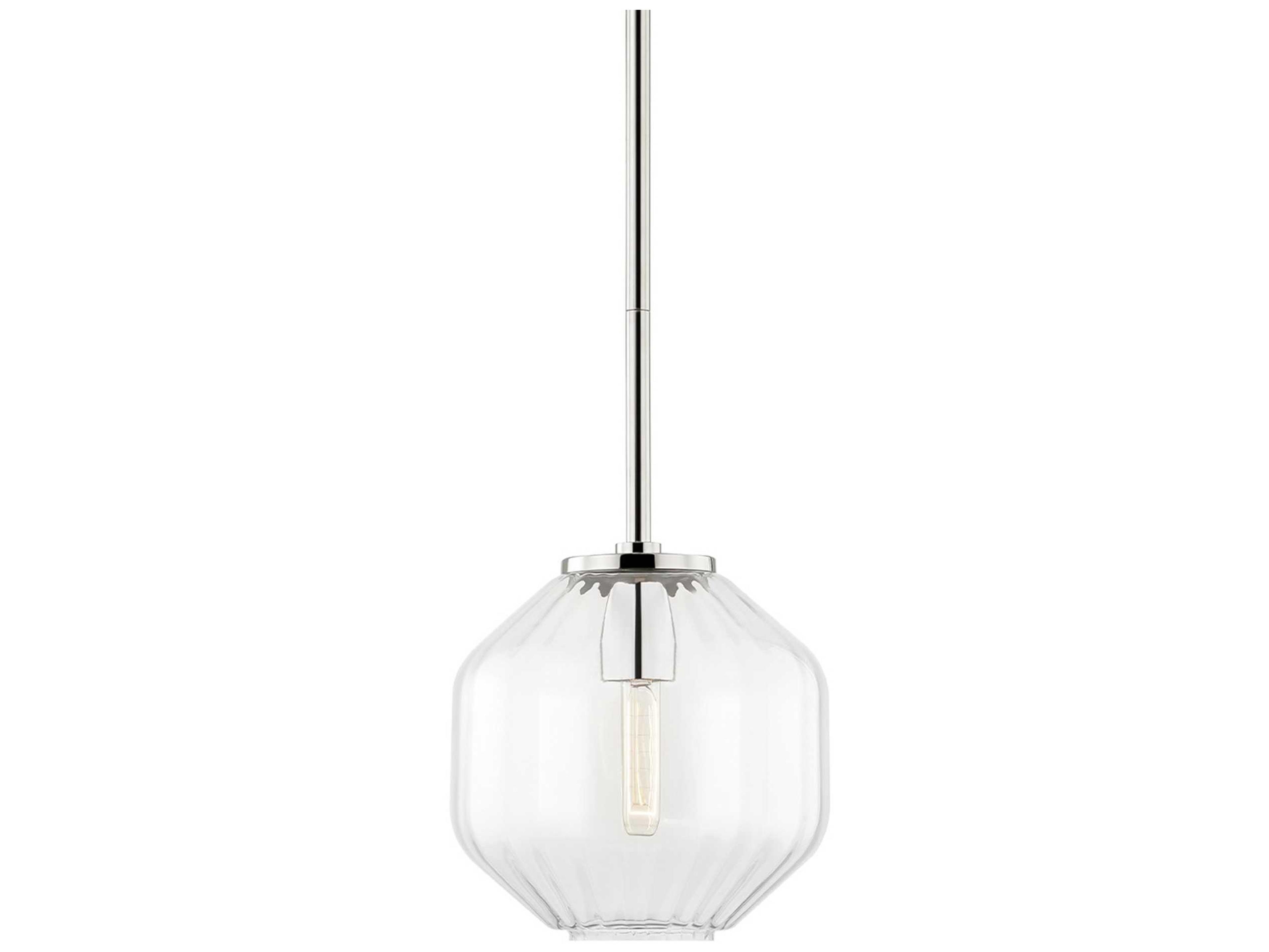 Bennett 1-Light Polished Nickel Glass Mini Pendant