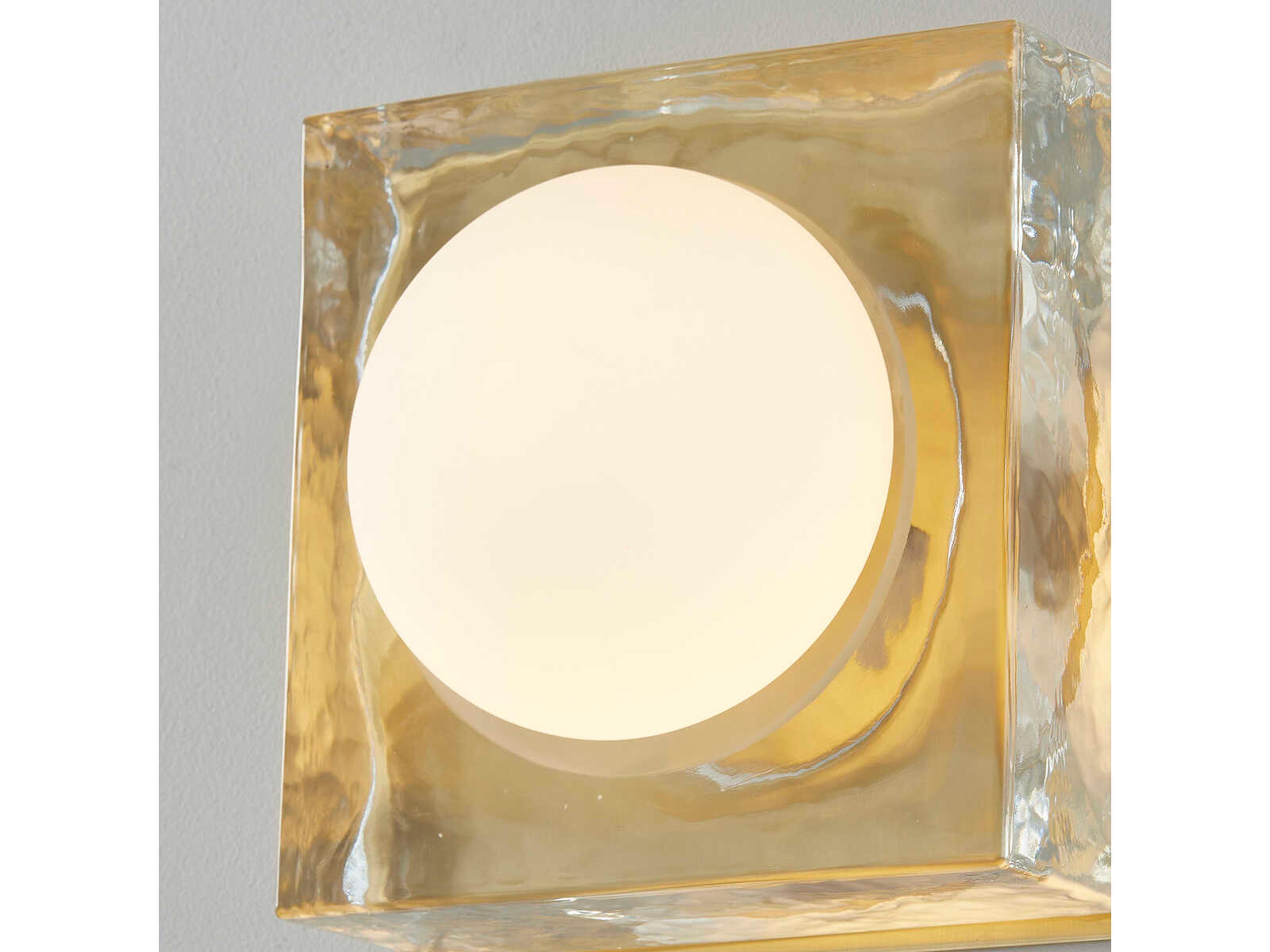 Hudson Valley Mackay 1-Light Aged Brass Glass LED Wall Sconce