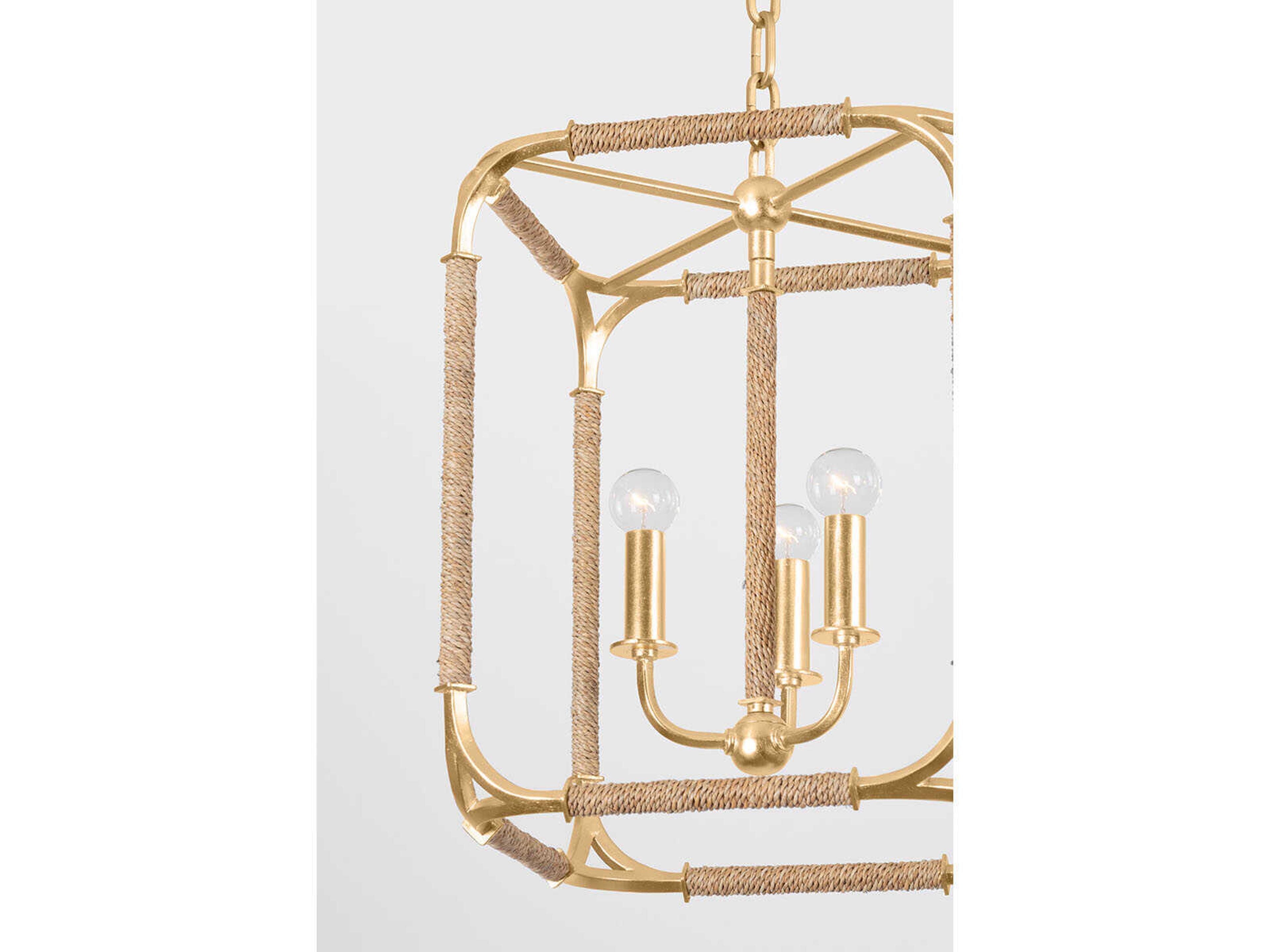 Hudson Valley Laurenceston 3-Light Gold Leaf Lantern Pendant