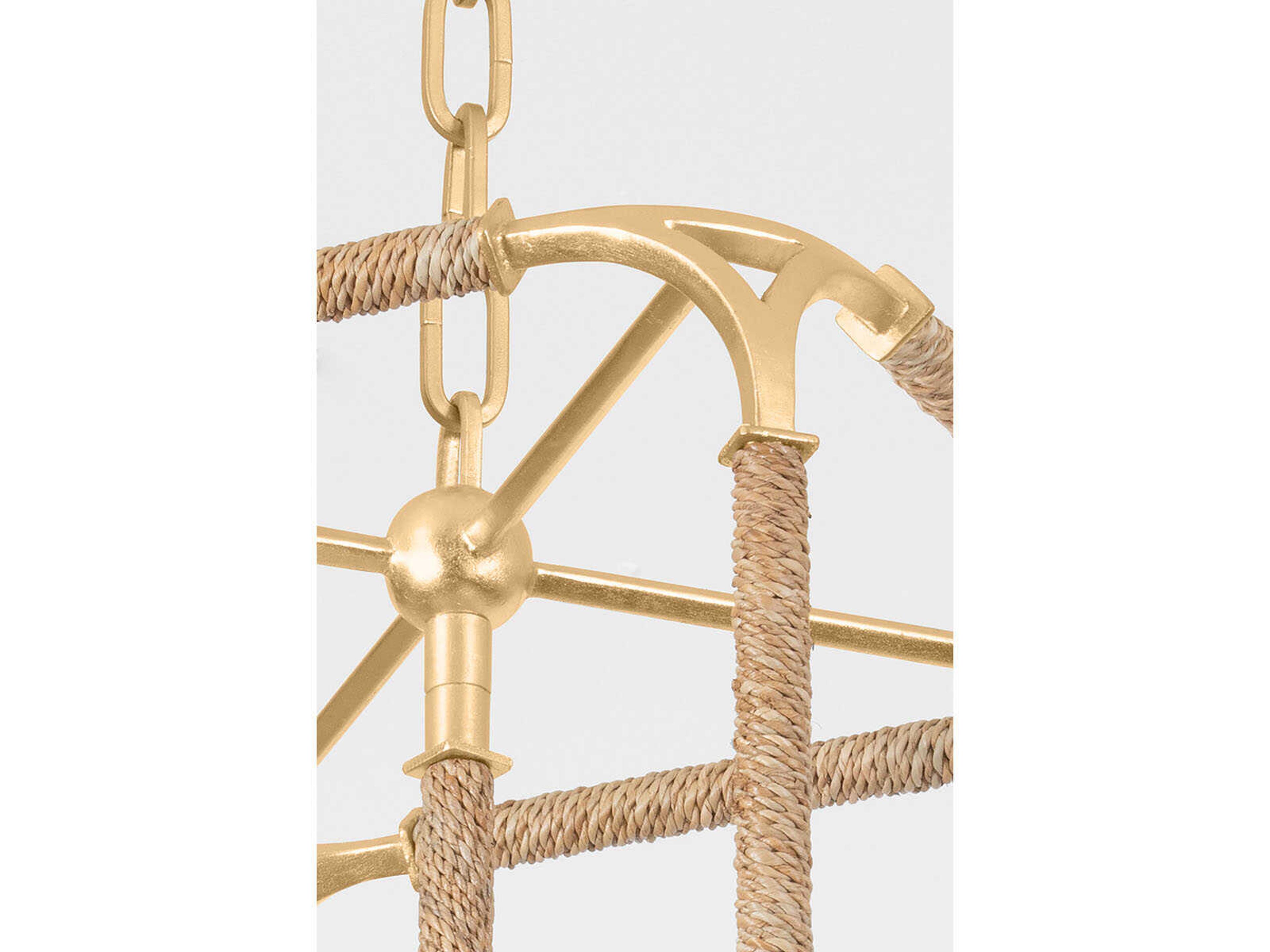 Hudson Valley Laurenceston 3-Light Gold Leaf Lantern Pendant