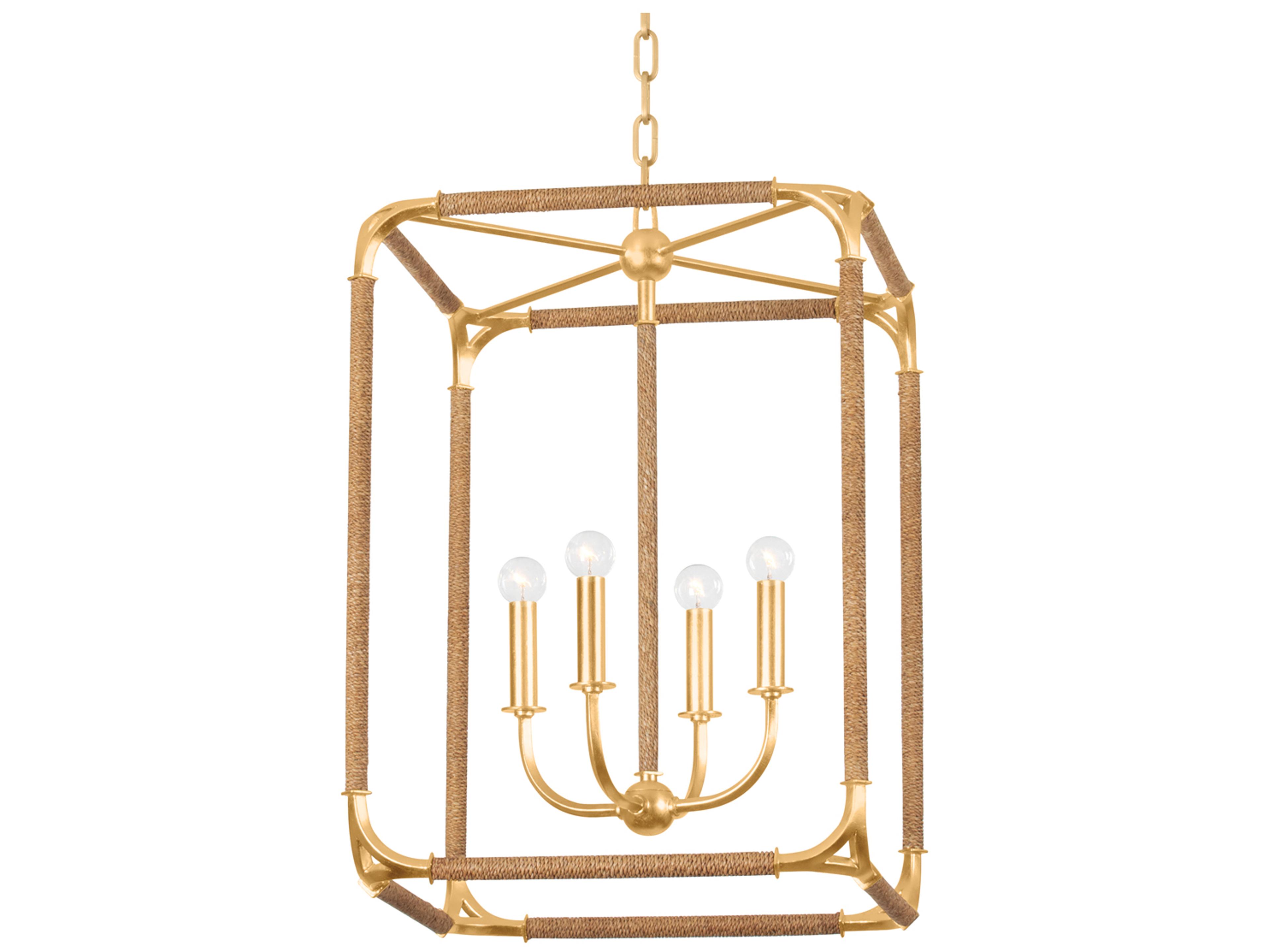 Laurenceston 4-Light Gold Leaf Lantern Pendant