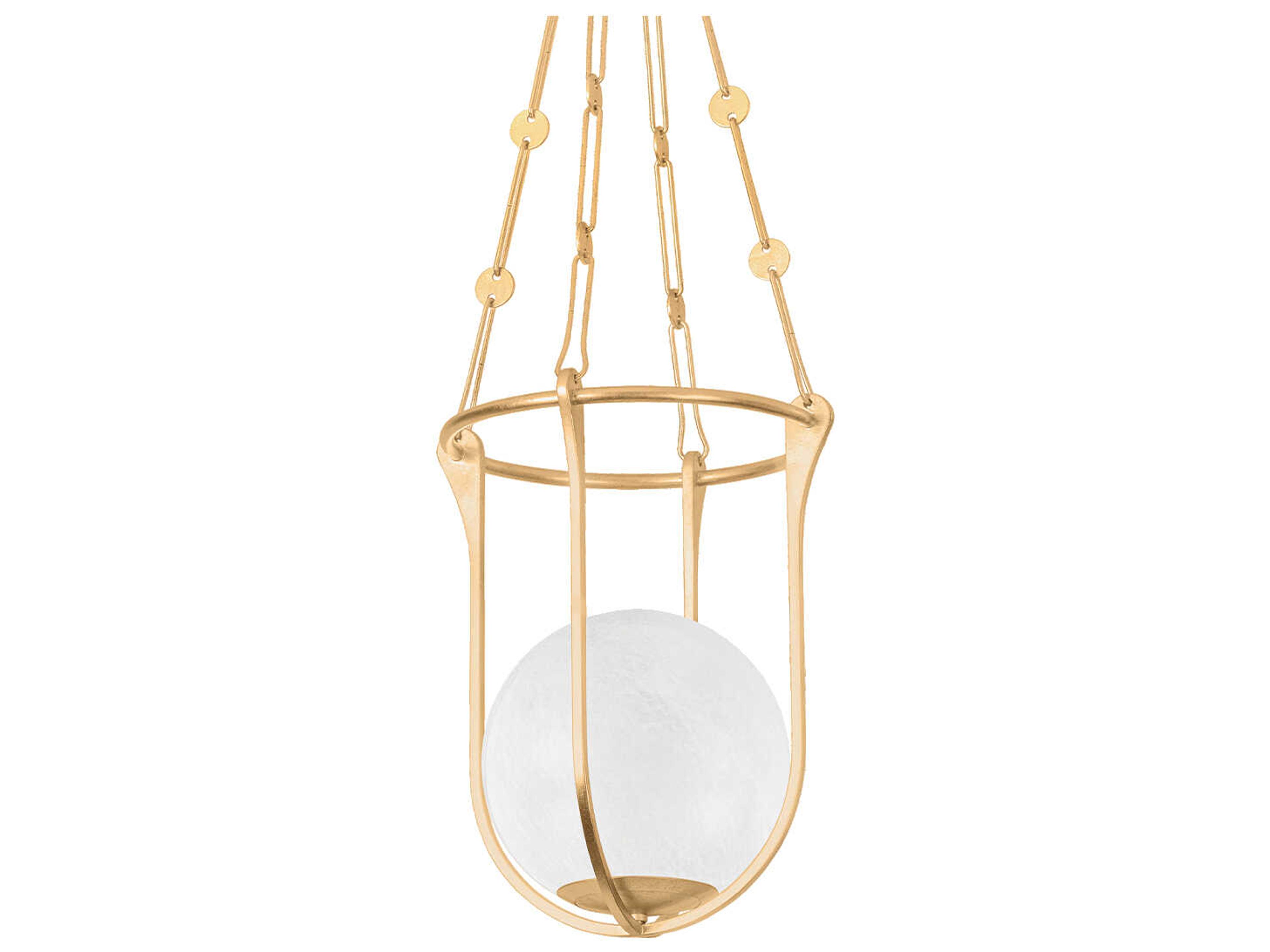 Hudson Valley Verbank 1-Light Vintage Gold Leaf Brass Globe Pendant