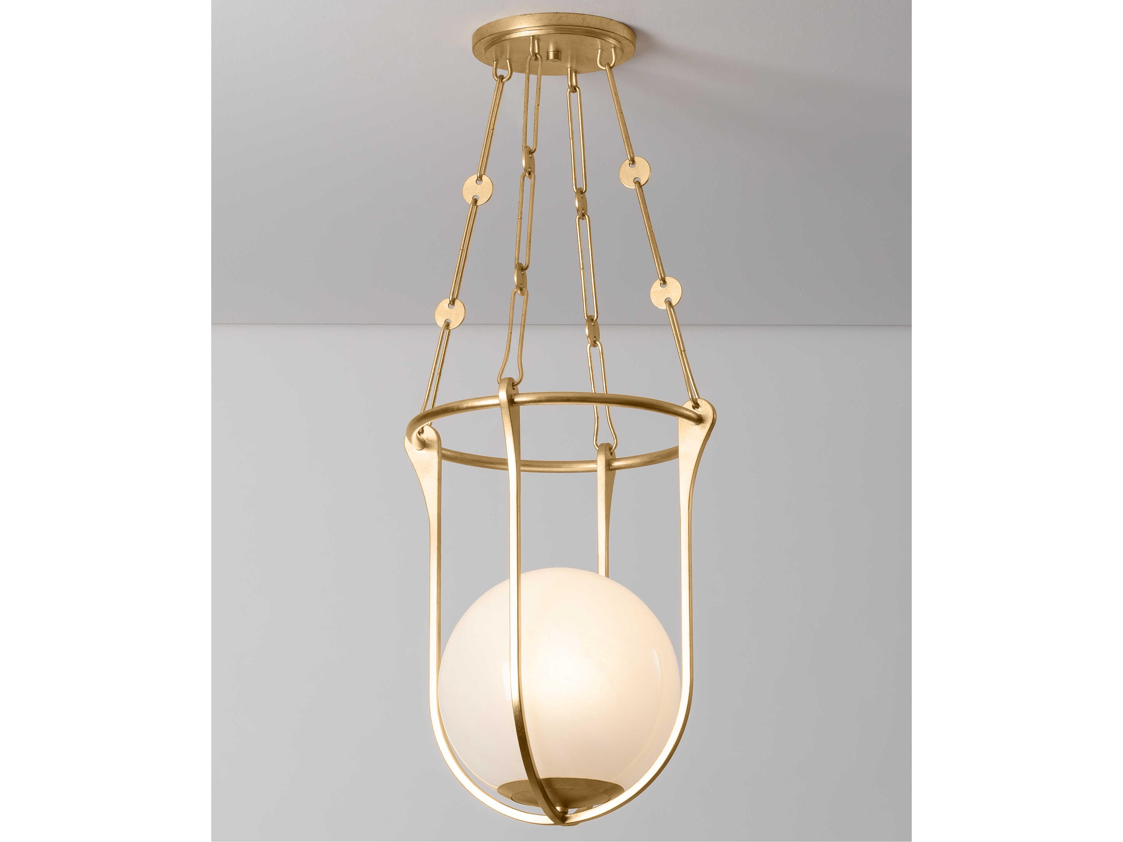 Hudson Valley Verbank 1-Light Vintage Gold Leaf Brass Globe Pendant