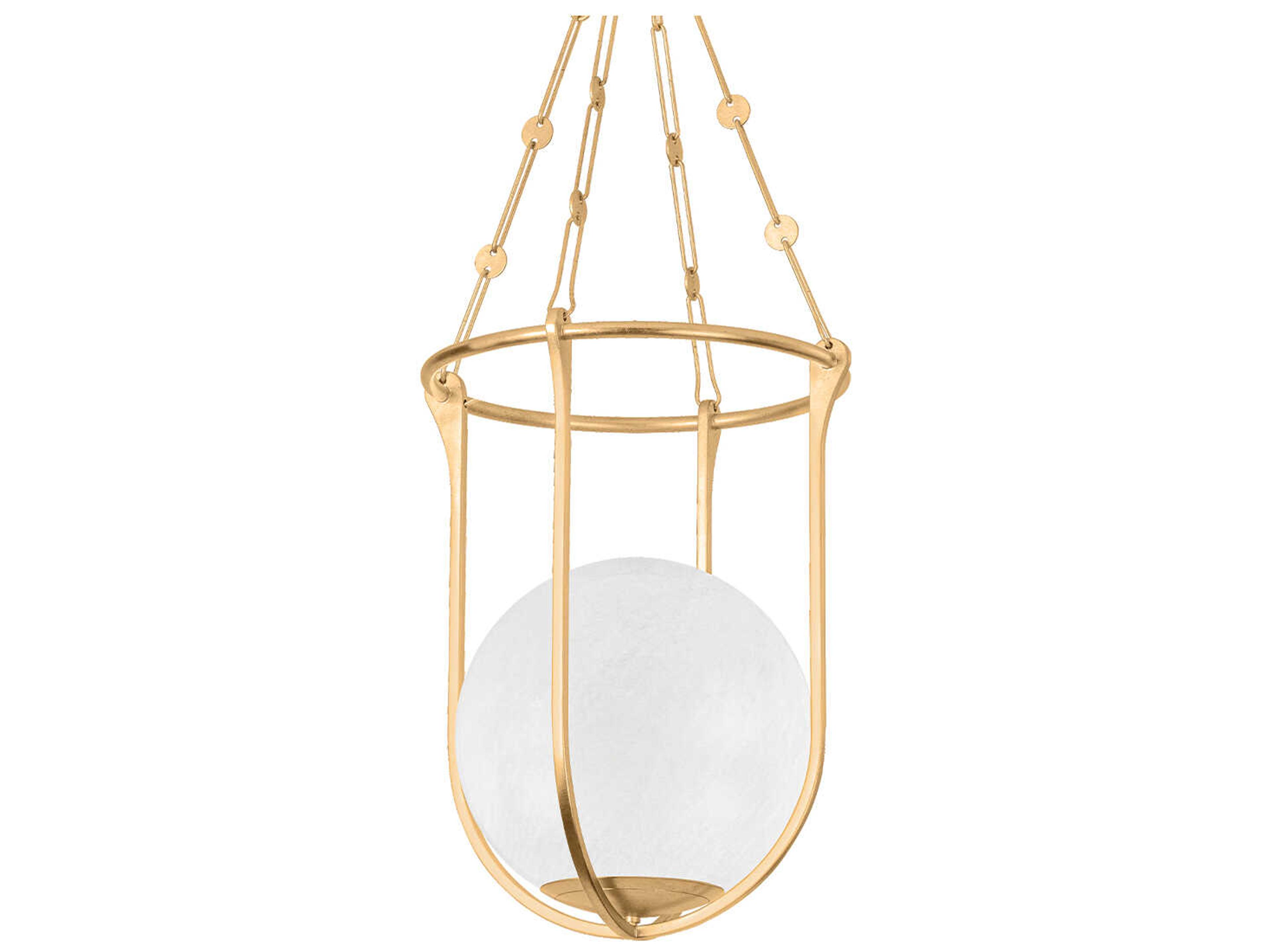 Verbank 1-Light Vintage Gold Leaf Brass Globe Pendant