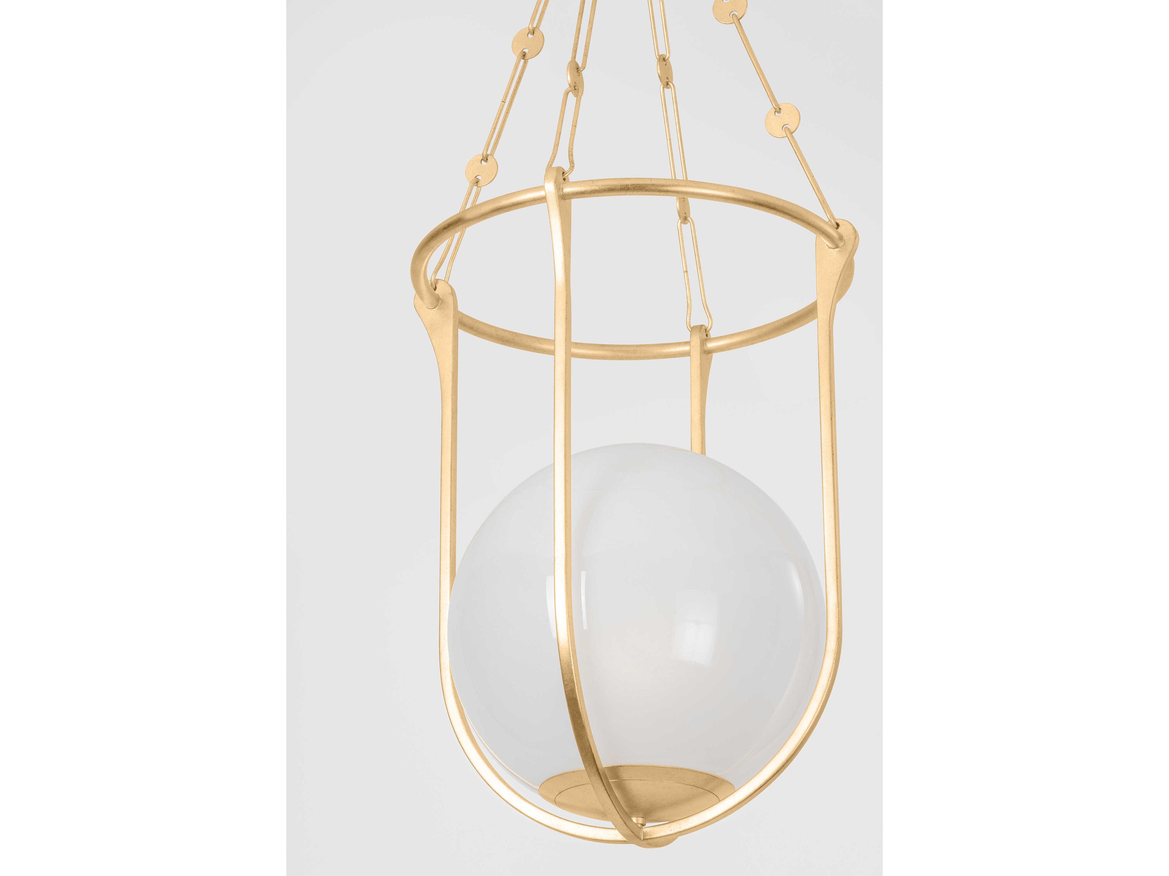 Hudson Valley Verbank 1-Light Vintage Gold Leaf Brass Globe Pendant