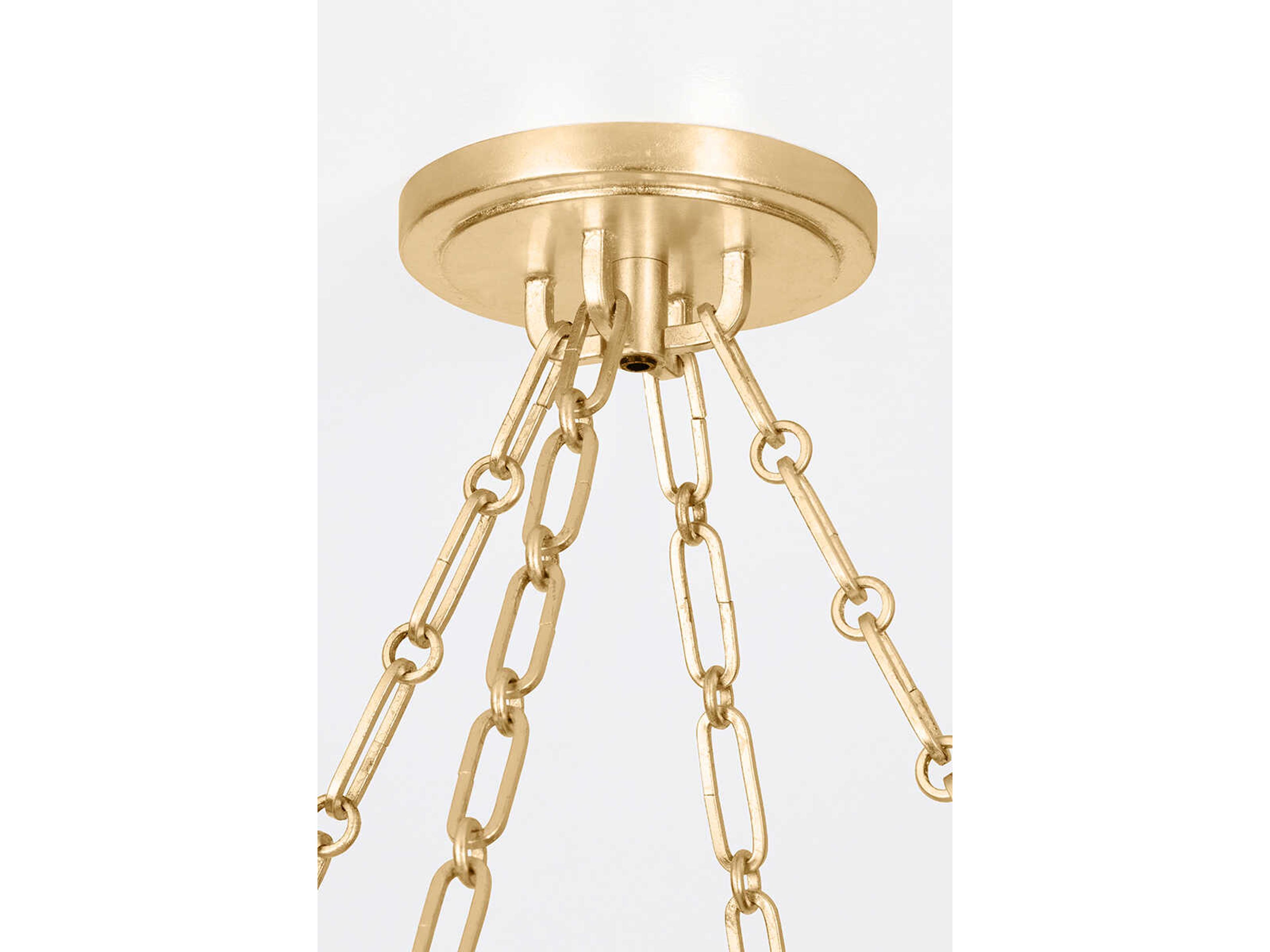 Hudson Valley Quebec 4-Light Gold Leaf Wood Candelabra Drum Chandelier