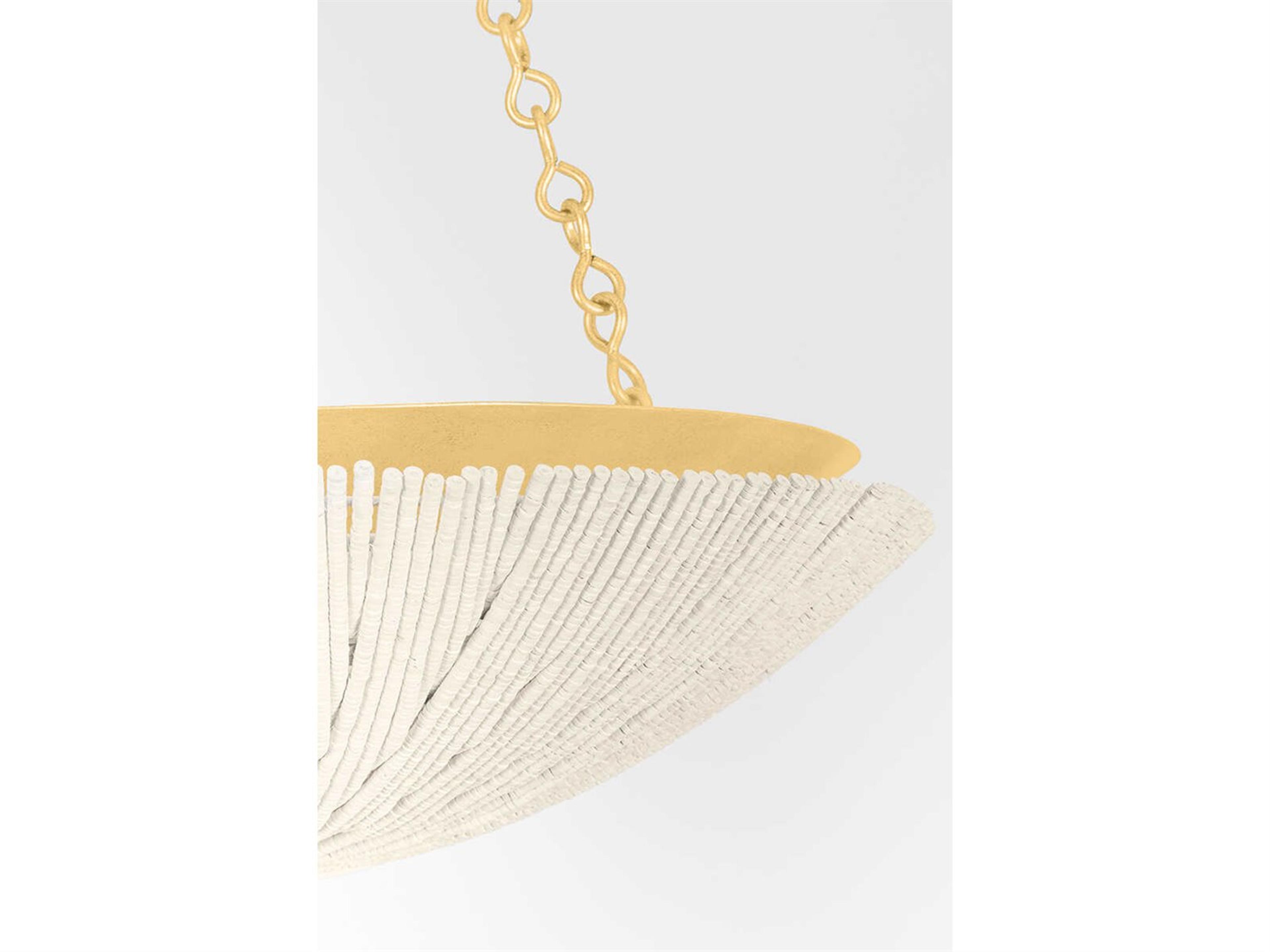 Hudson Valley Summerside 6-Light Vintage Gold Leaf Bowl Pendant