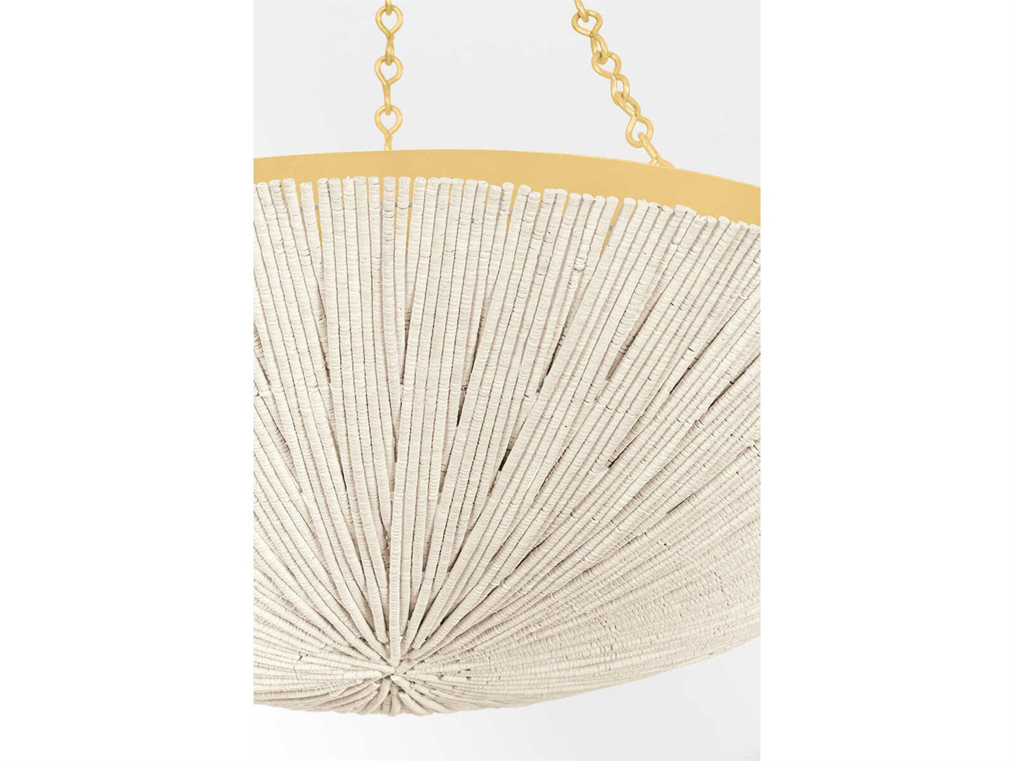 Hudson Valley Summerside 6-Light Vintage Gold Leaf Bowl Pendant