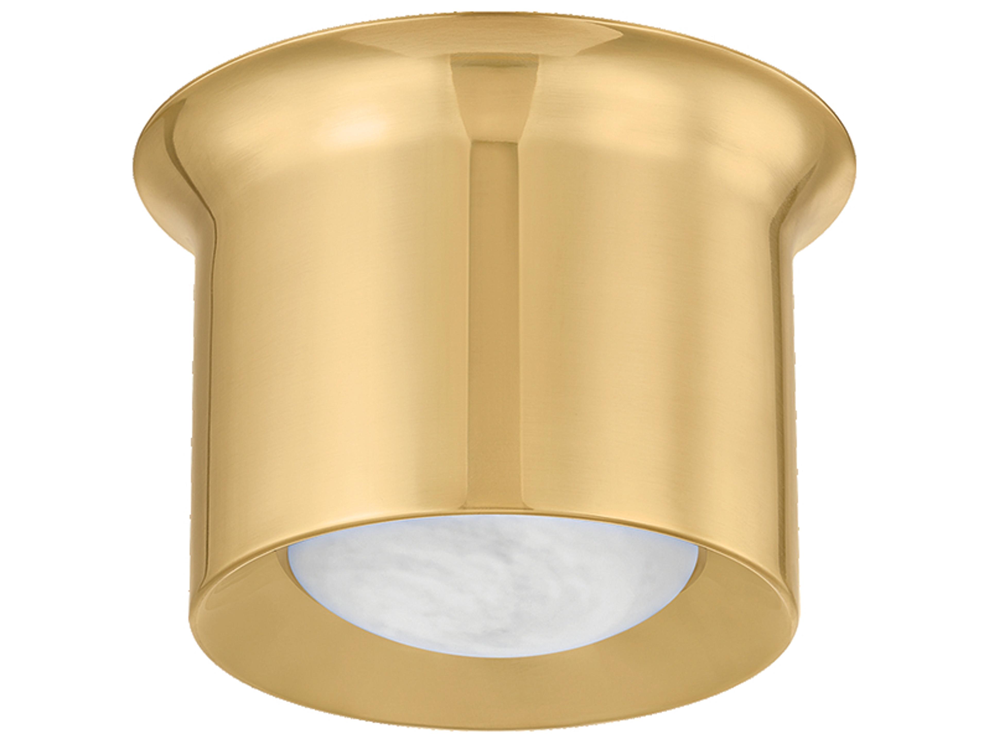 Noxon 1-Light Aged Brass Cylinder Flush Mount