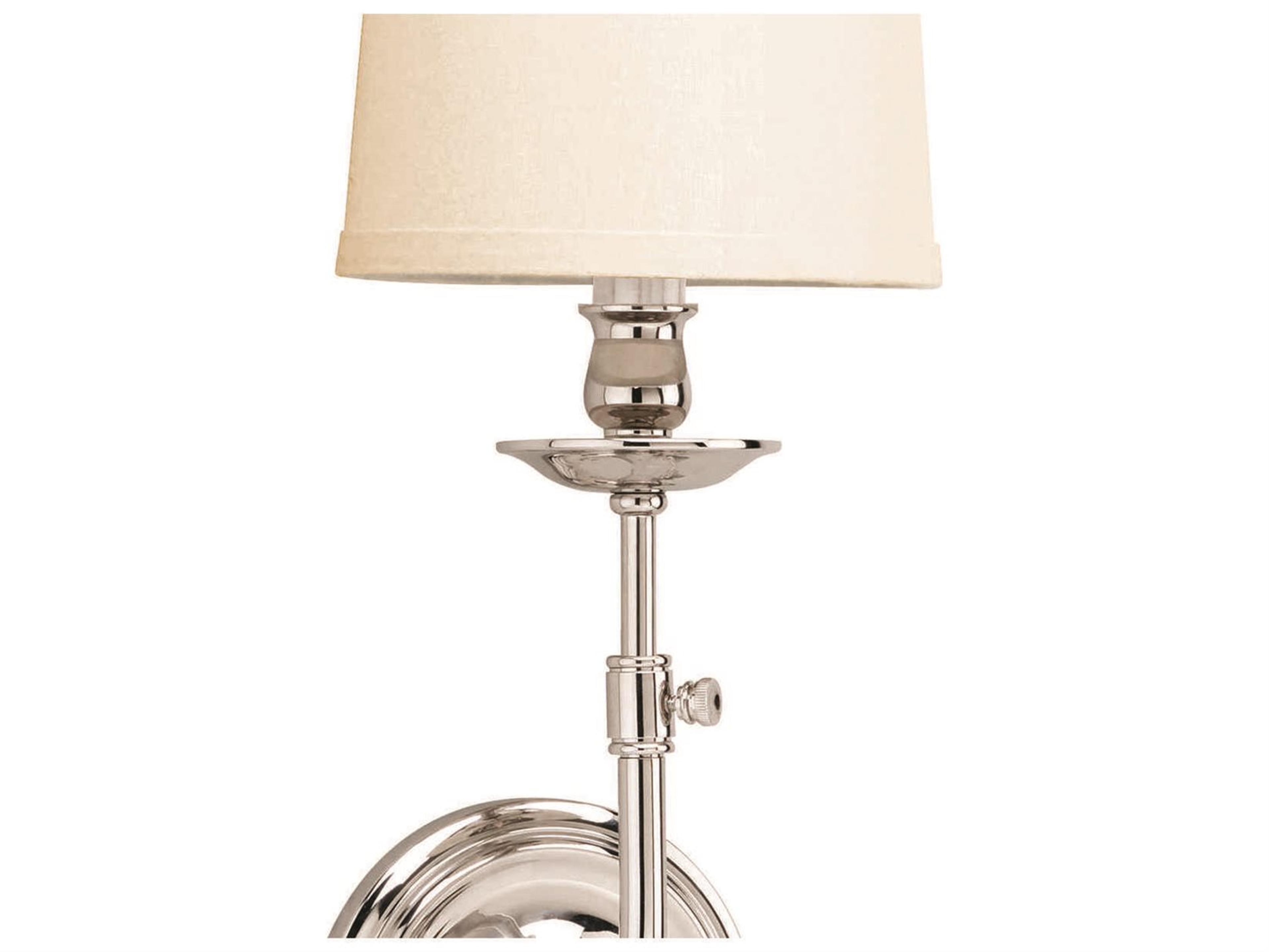 Hudson Valley Logan 1-Light Polished Nickel Off White Wall Sconce