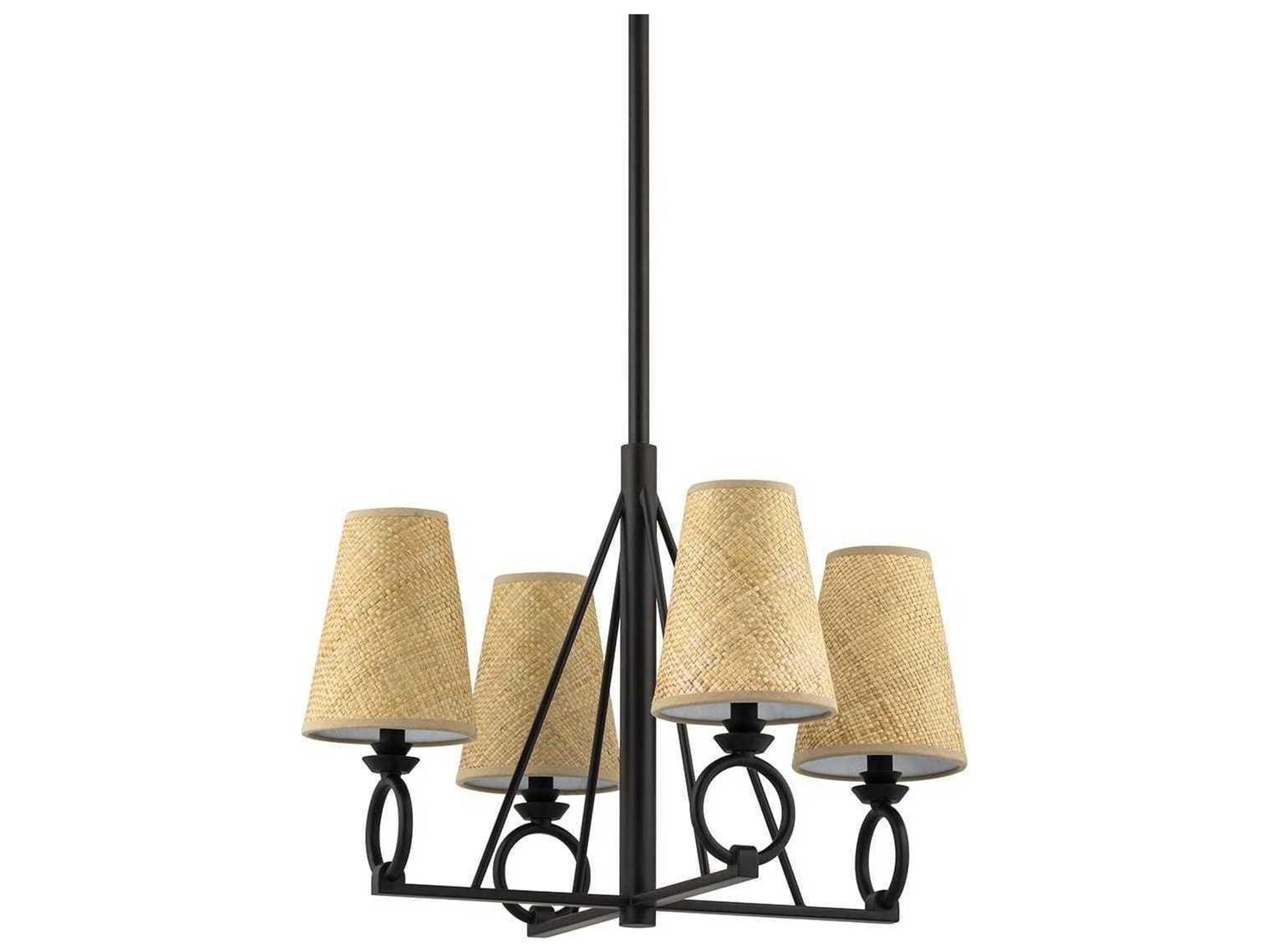 Pendelton 4-Light Aged Iron Black Chandelier