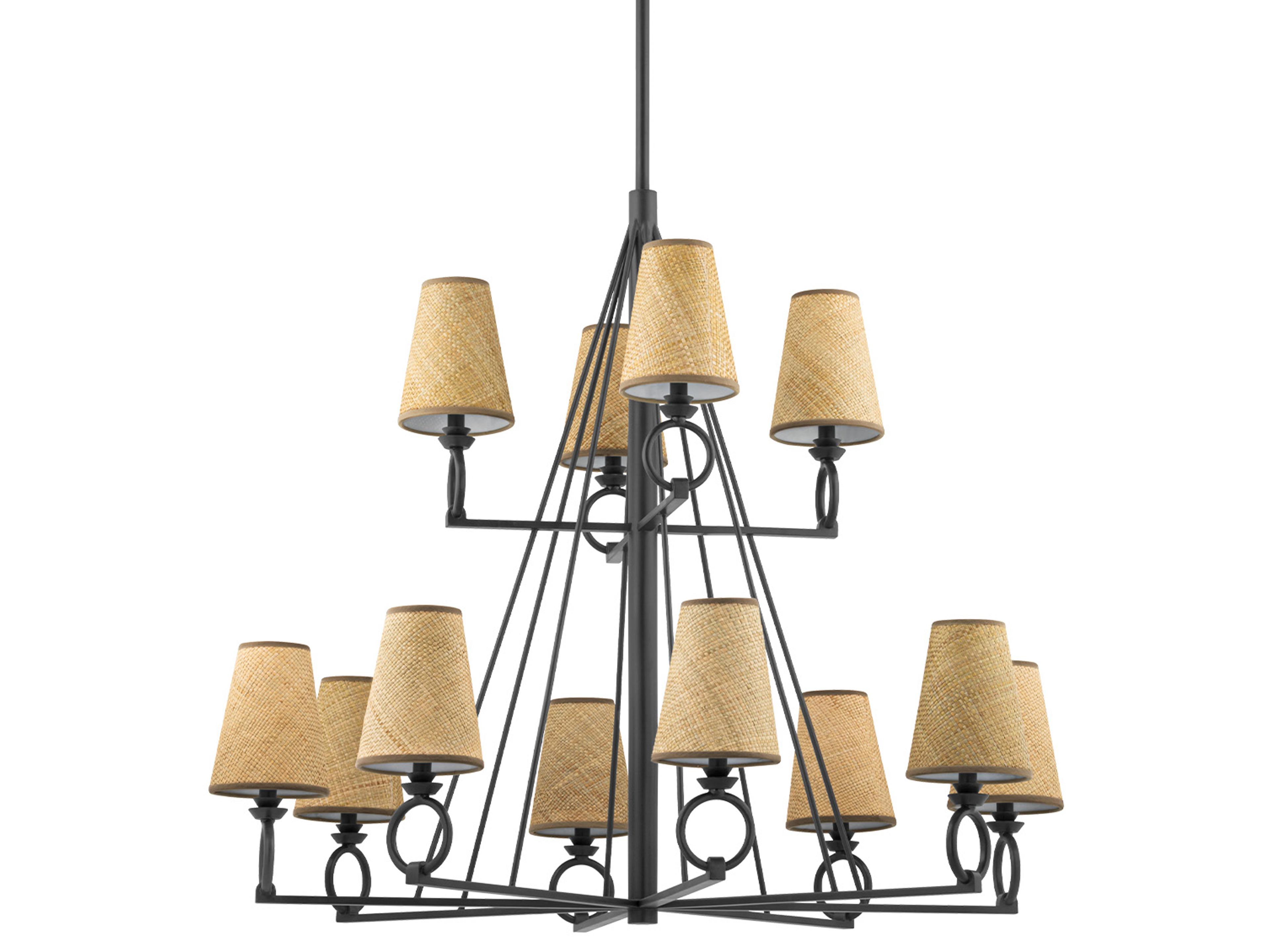 Pendelton 12-Light Aged Iron Black Empire Chandelier