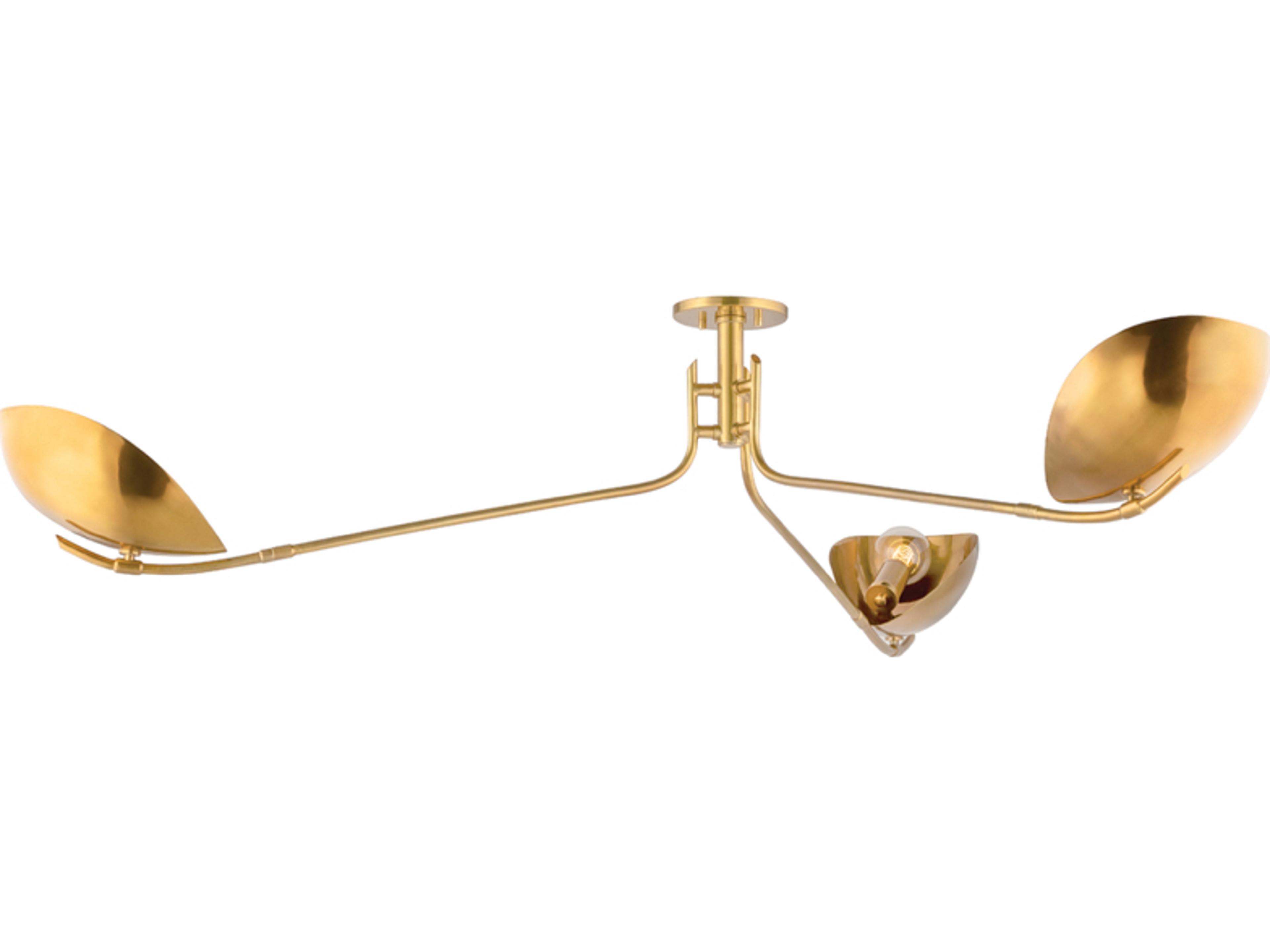 Avondale 3-Light Aged Brass Semi Flush Mount