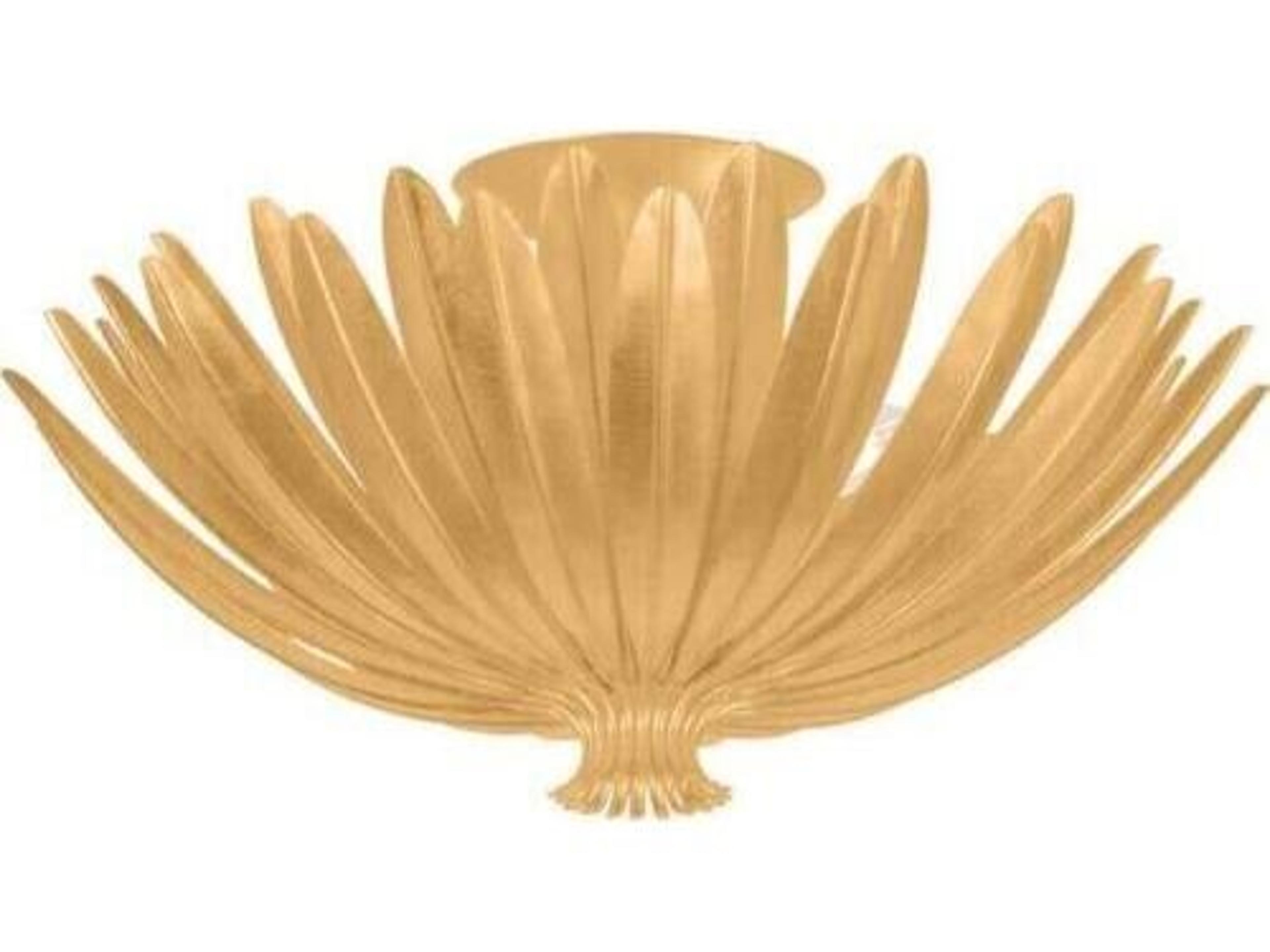 Whitfield 3-Light Vintage Gold Leaf Traditional Semi Flush Mount
