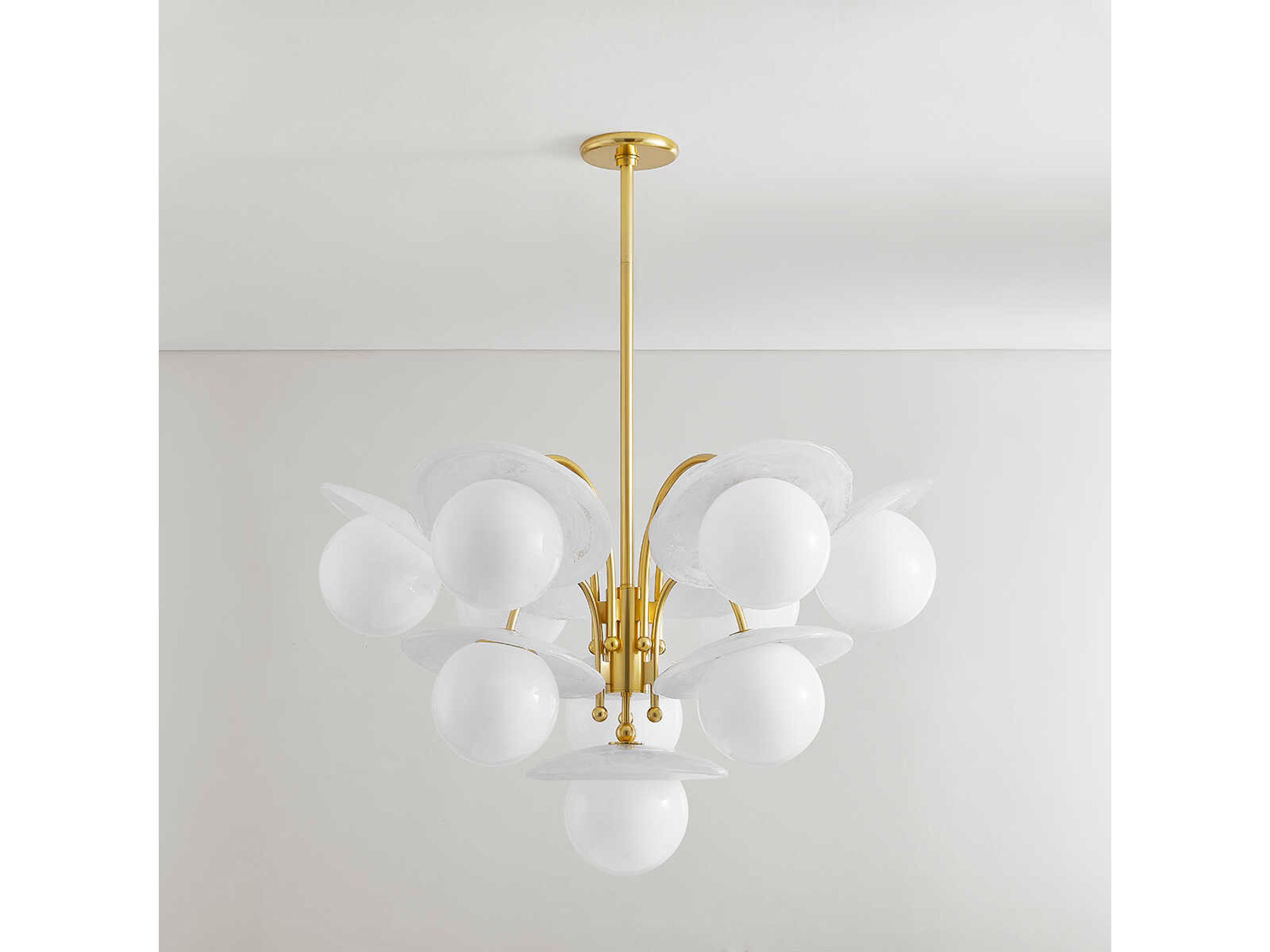 Hudson Valley Stampford 10-Light Aged Brass Globe Chandelier