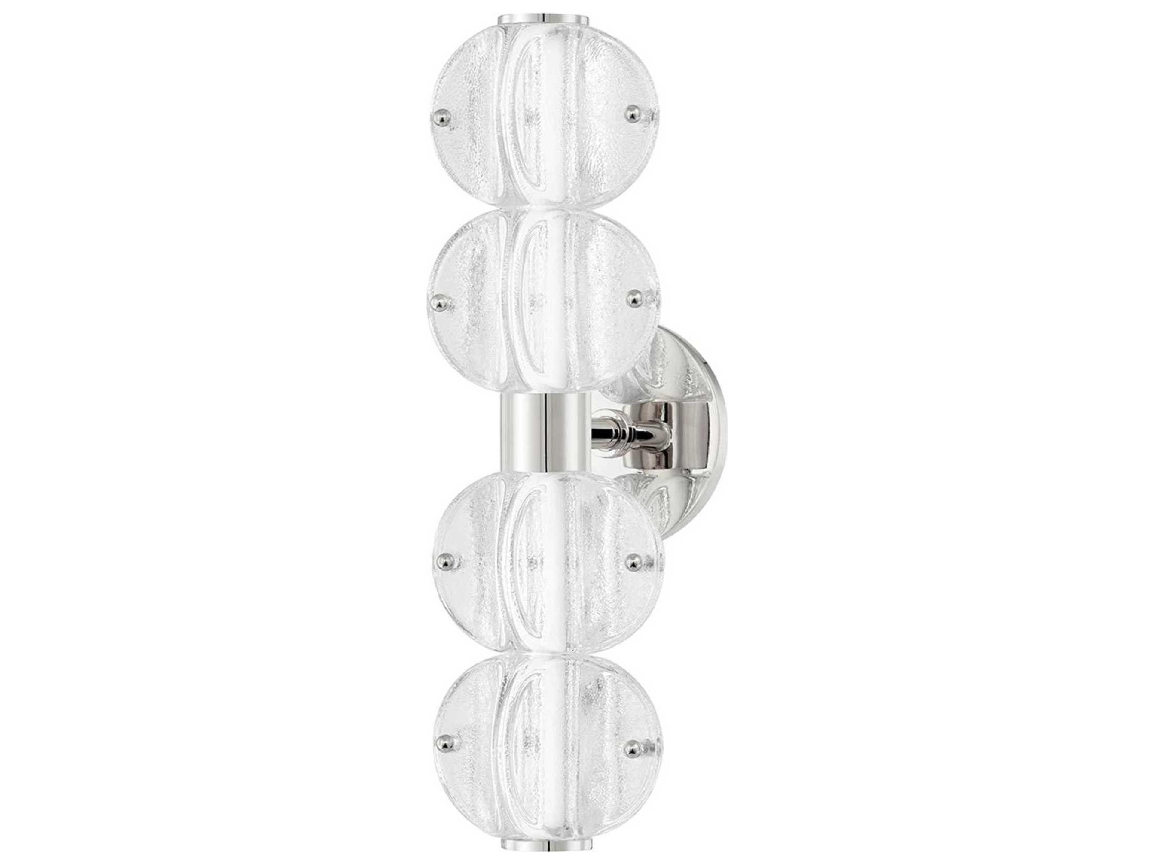 Hudson Valley Lindley 4-Light Polished Nickel Etched Glass LED Vanity Light