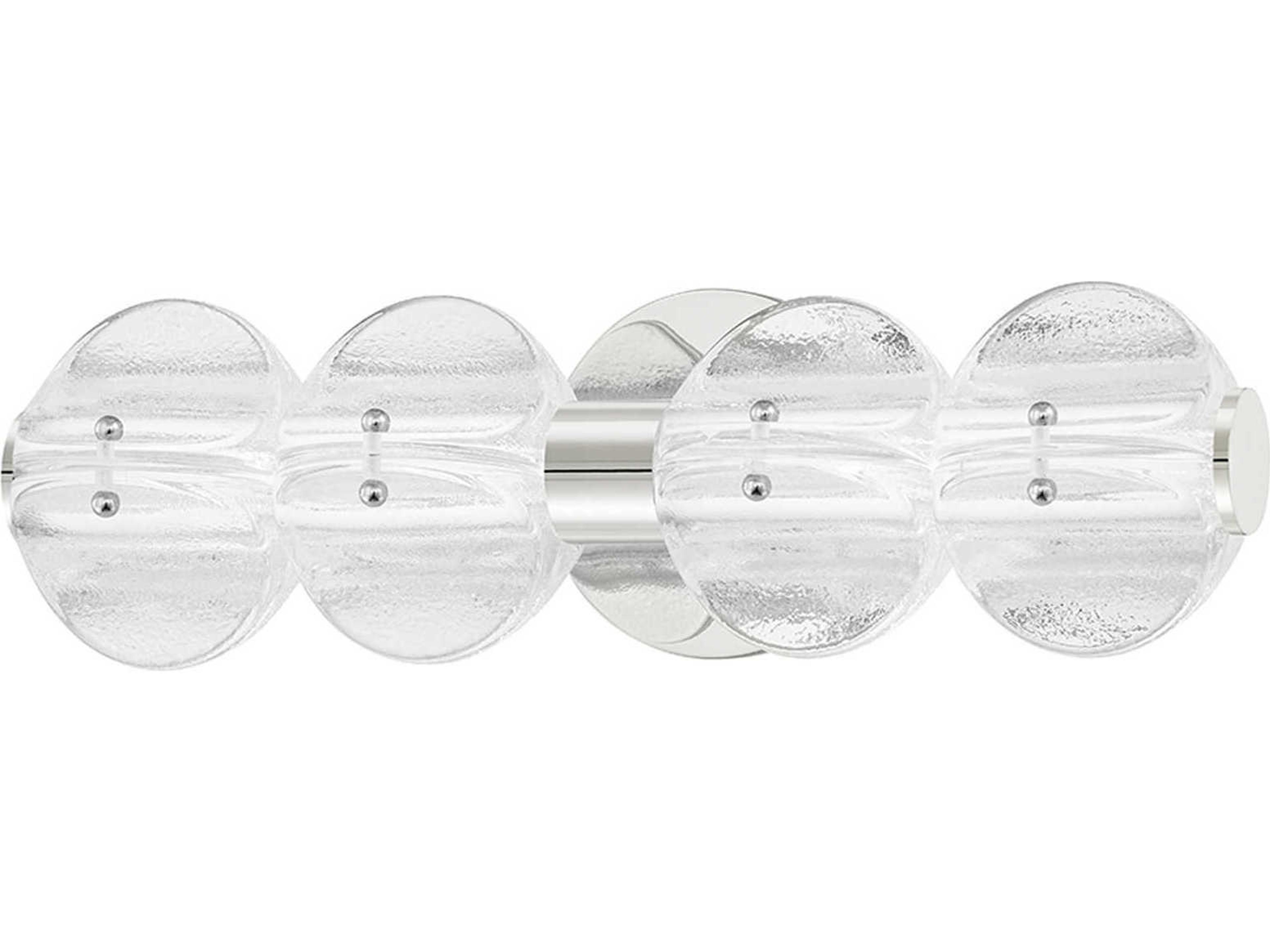 Lindley 4-Light Polished Nickel Etched Glass LED Vanity Light