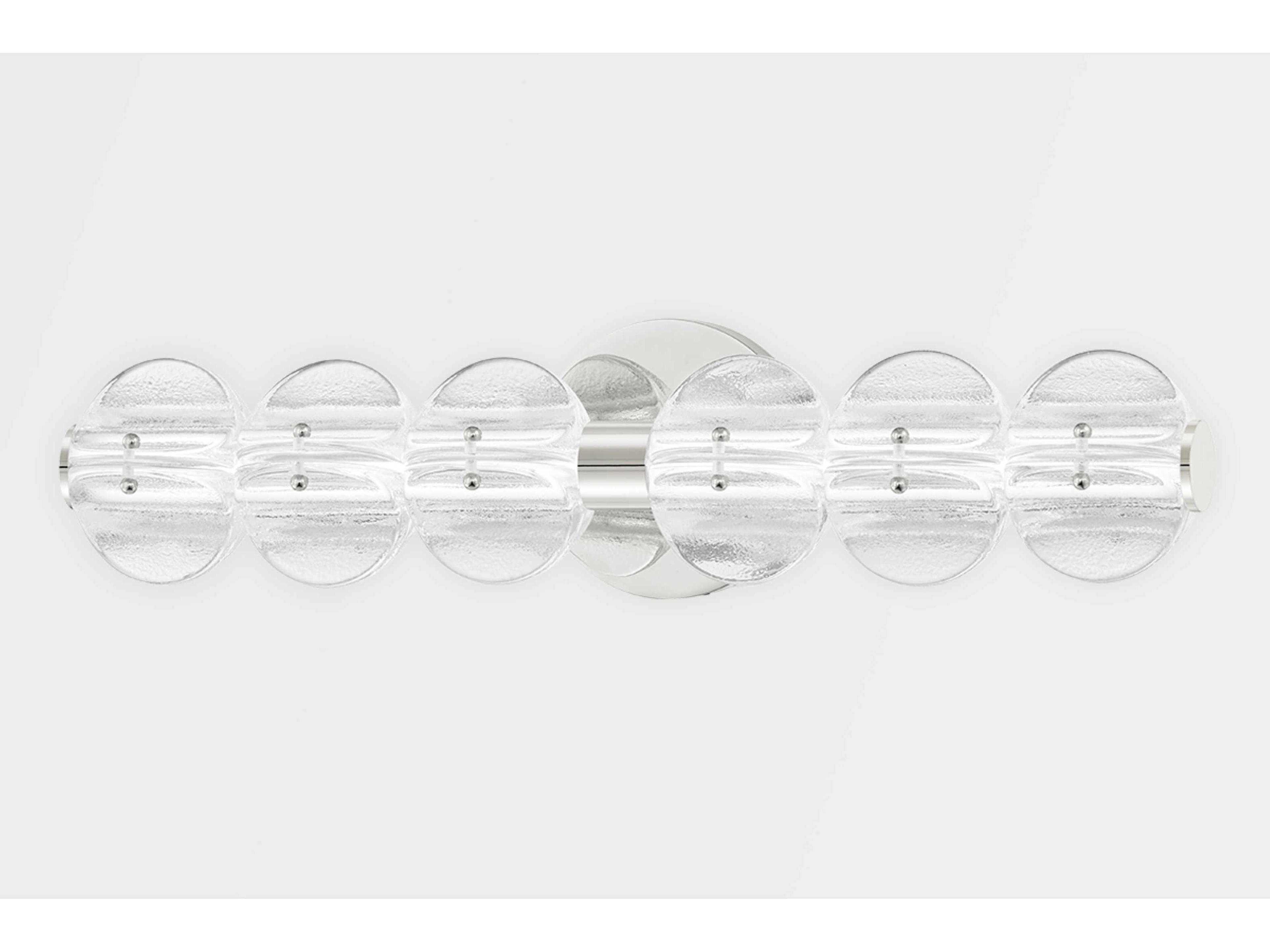 Hudson Valley Lindley 6-Light Polished Nickel Etched Glass LED Vanity Light