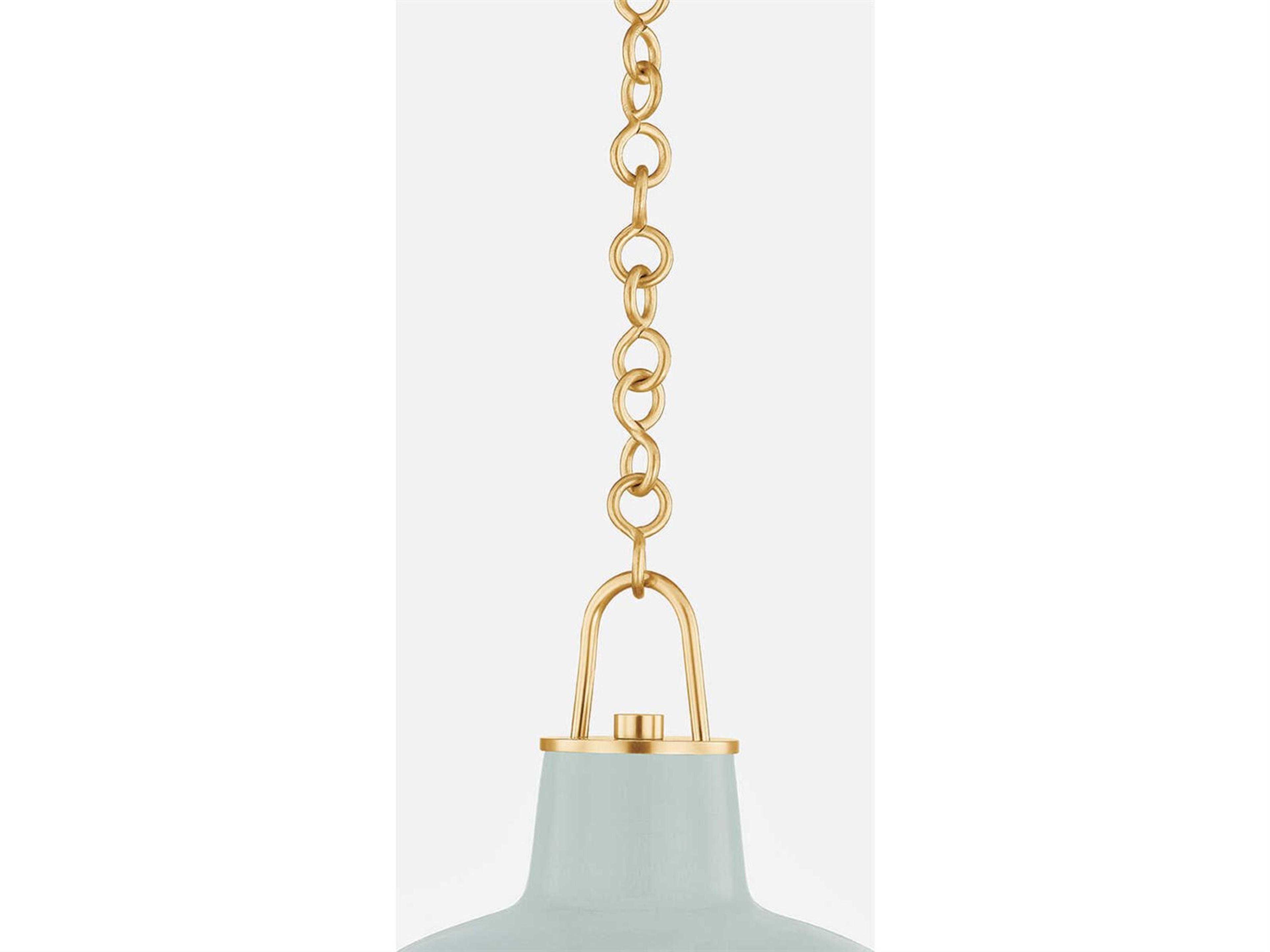 Hudson Valley Pottersville 1-Light Aged Brass Ceramic Moss Crackle Dome Mini Pendant