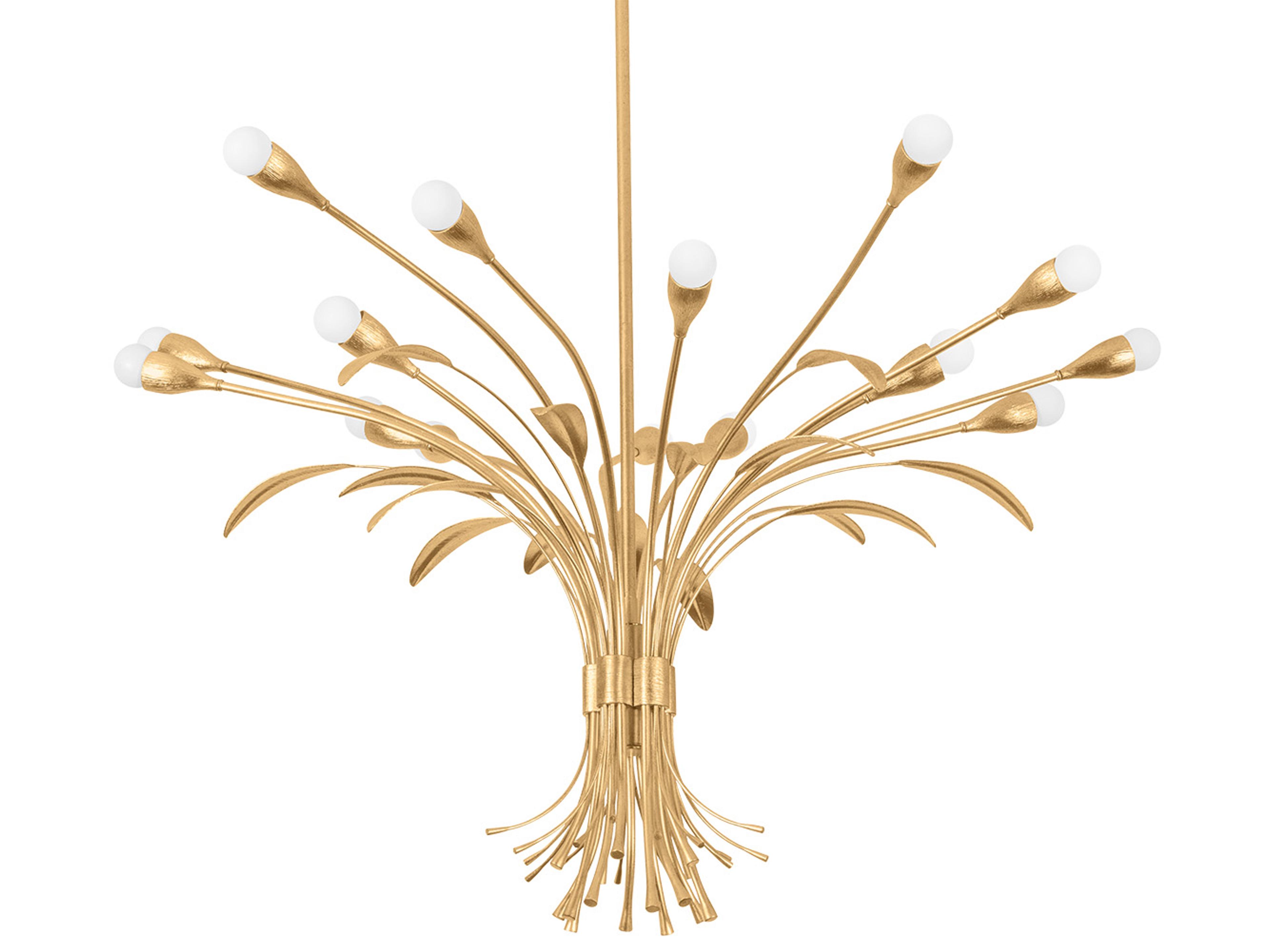 Bilston 15-Light Vintage Gold Leaf Chandelier