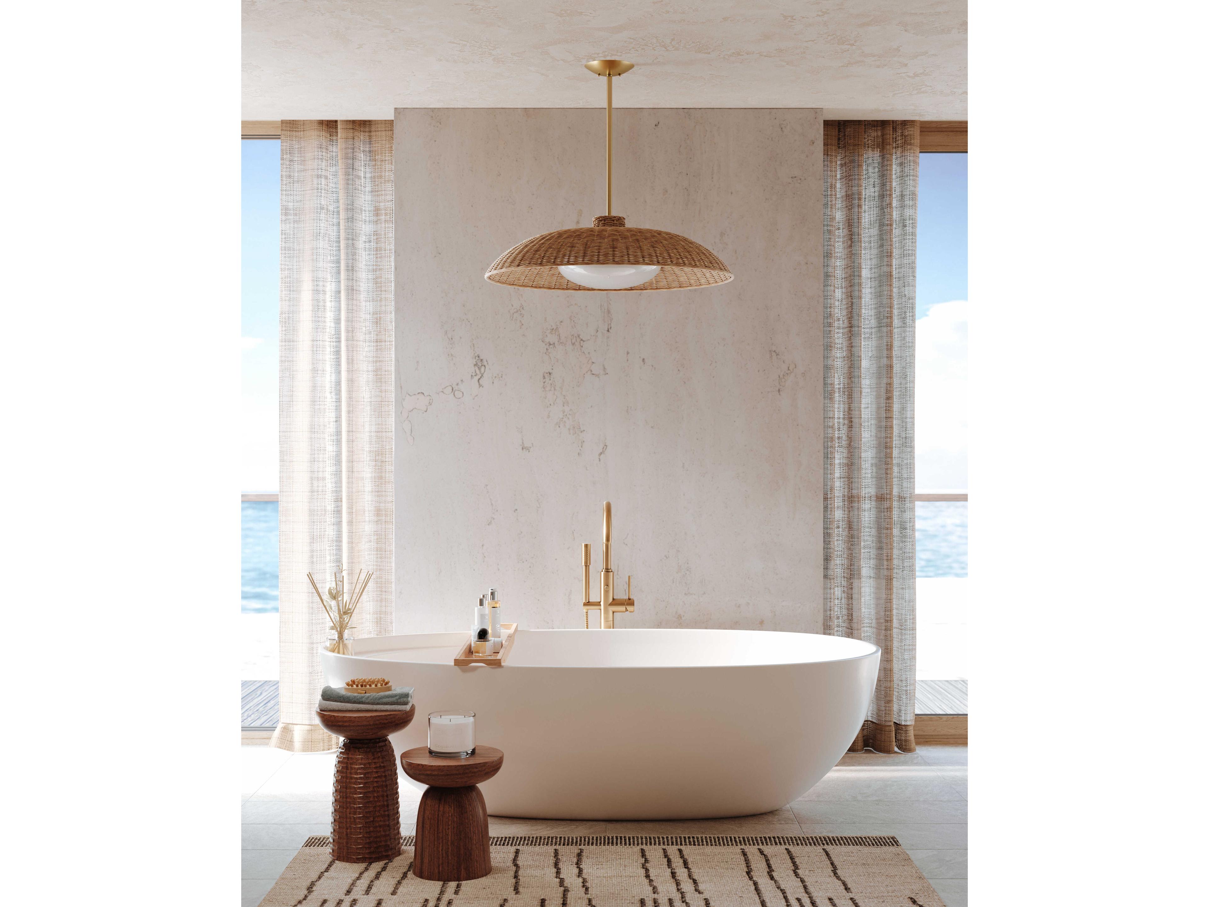 Hudson Valley Delano 1-Light Vintage Gold Leaf Brown Glass Dome Globe Pendant