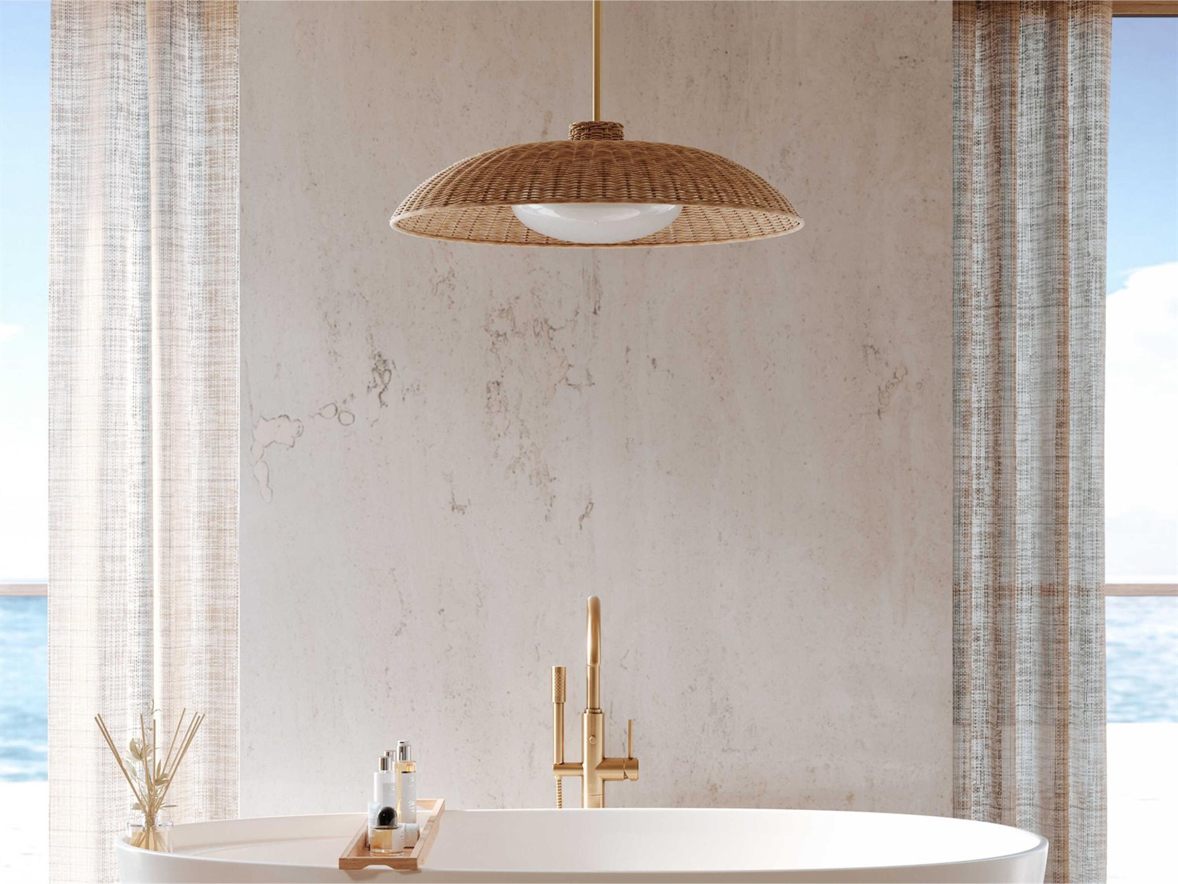 Hudson Valley Delano 1-Light Vintage Gold Leaf Brown Glass Dome Globe Pendant