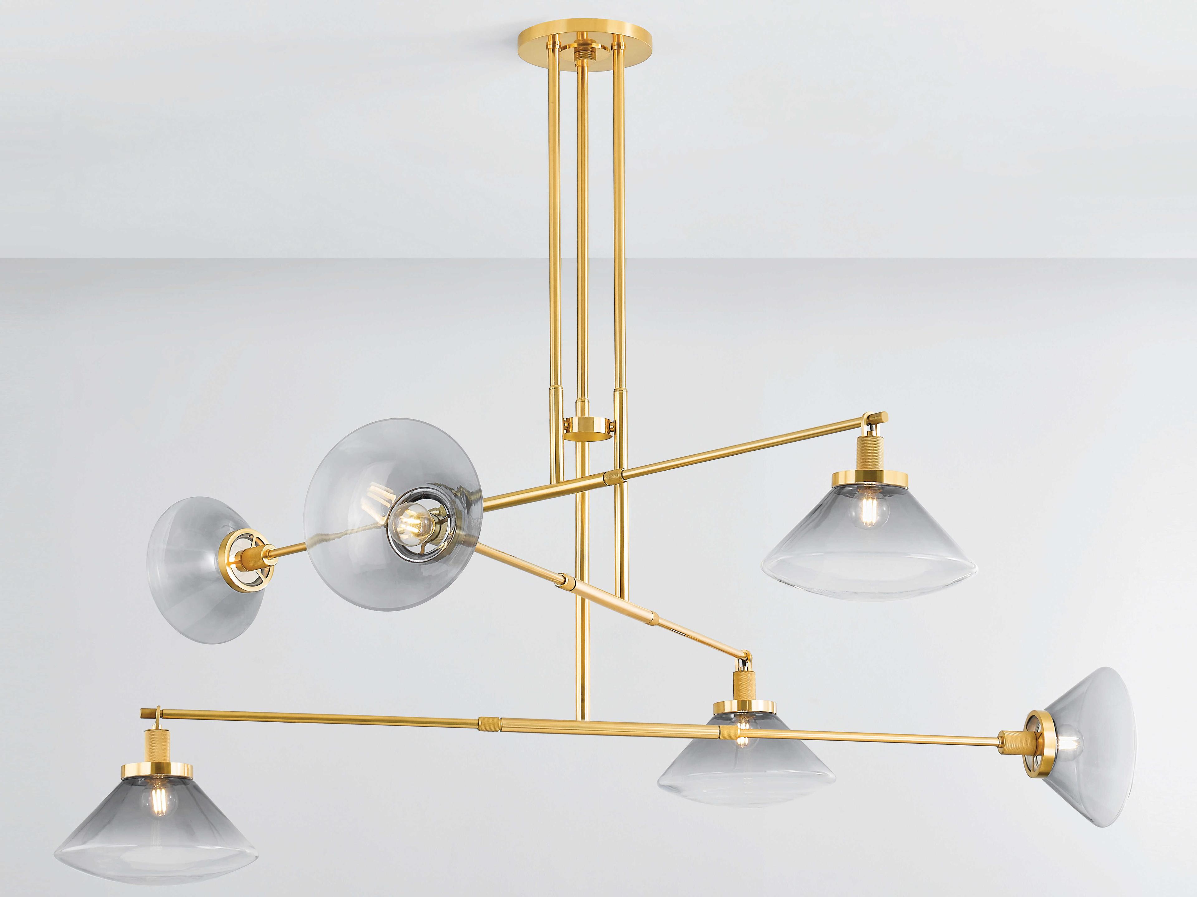 Hudson Valley Mendon 6-Light Aged Brass Tiered Chandelier