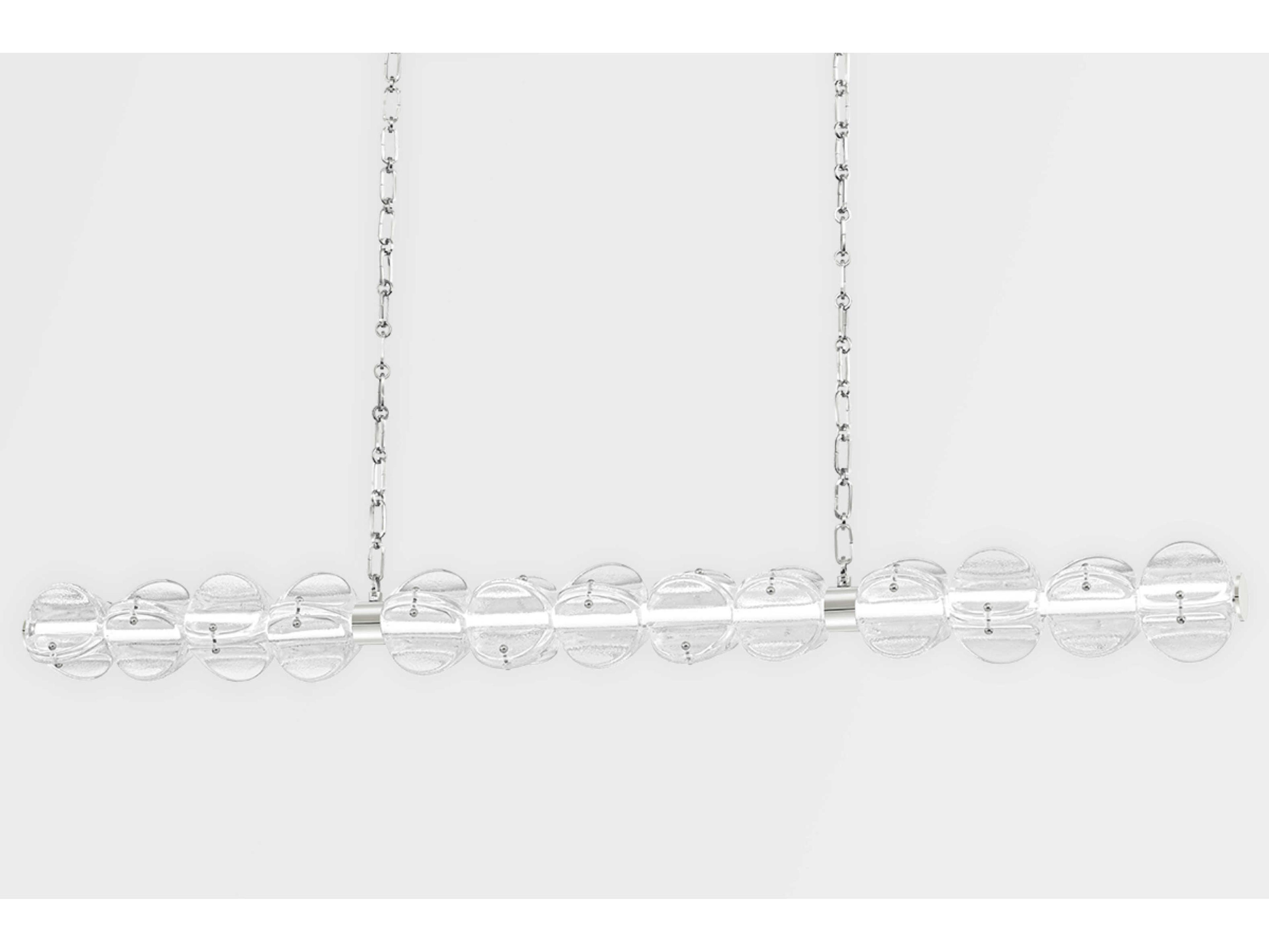 Hudson Valley Lindley 1-Light Polished Nickel Etched Glass LED Island Pendant