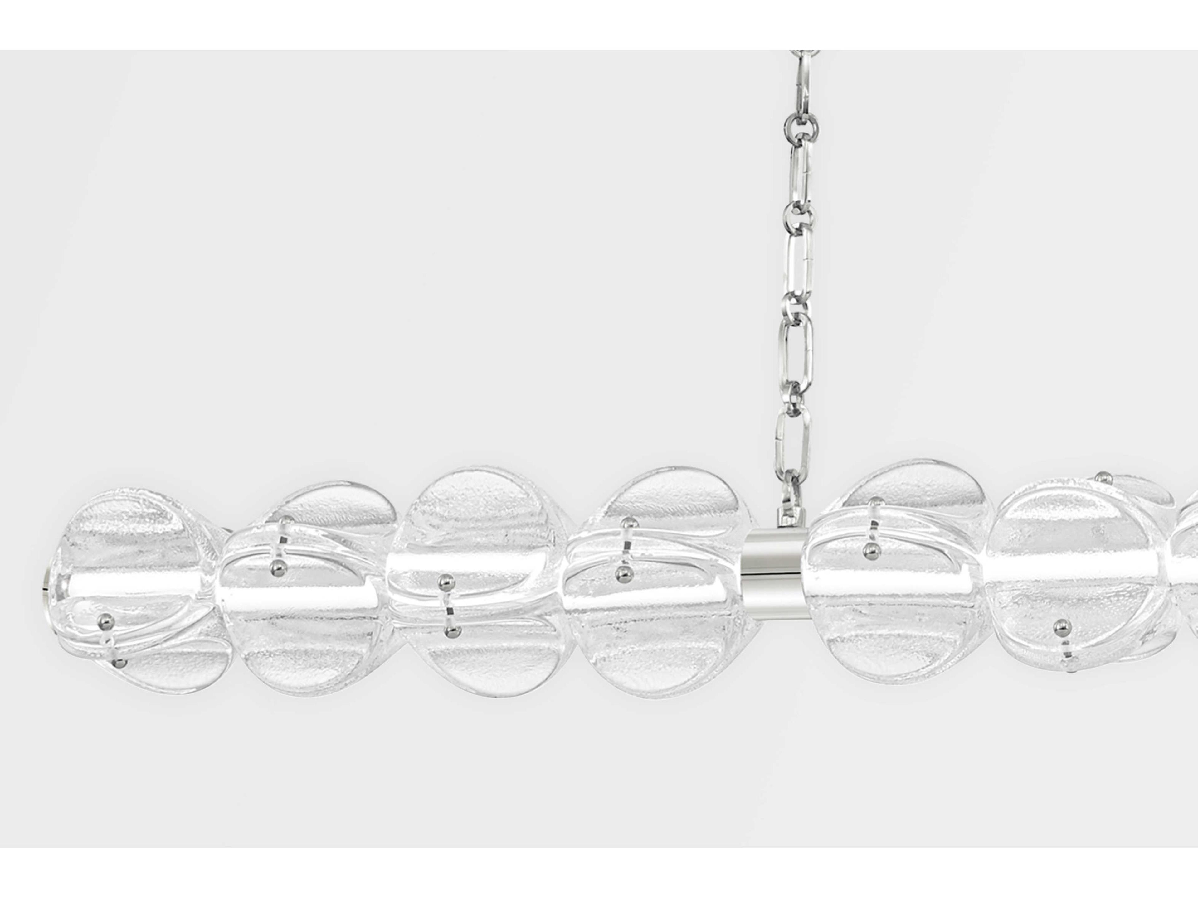 Hudson Valley Lindley 1-Light Polished Nickel Etched Glass LED Island Pendant