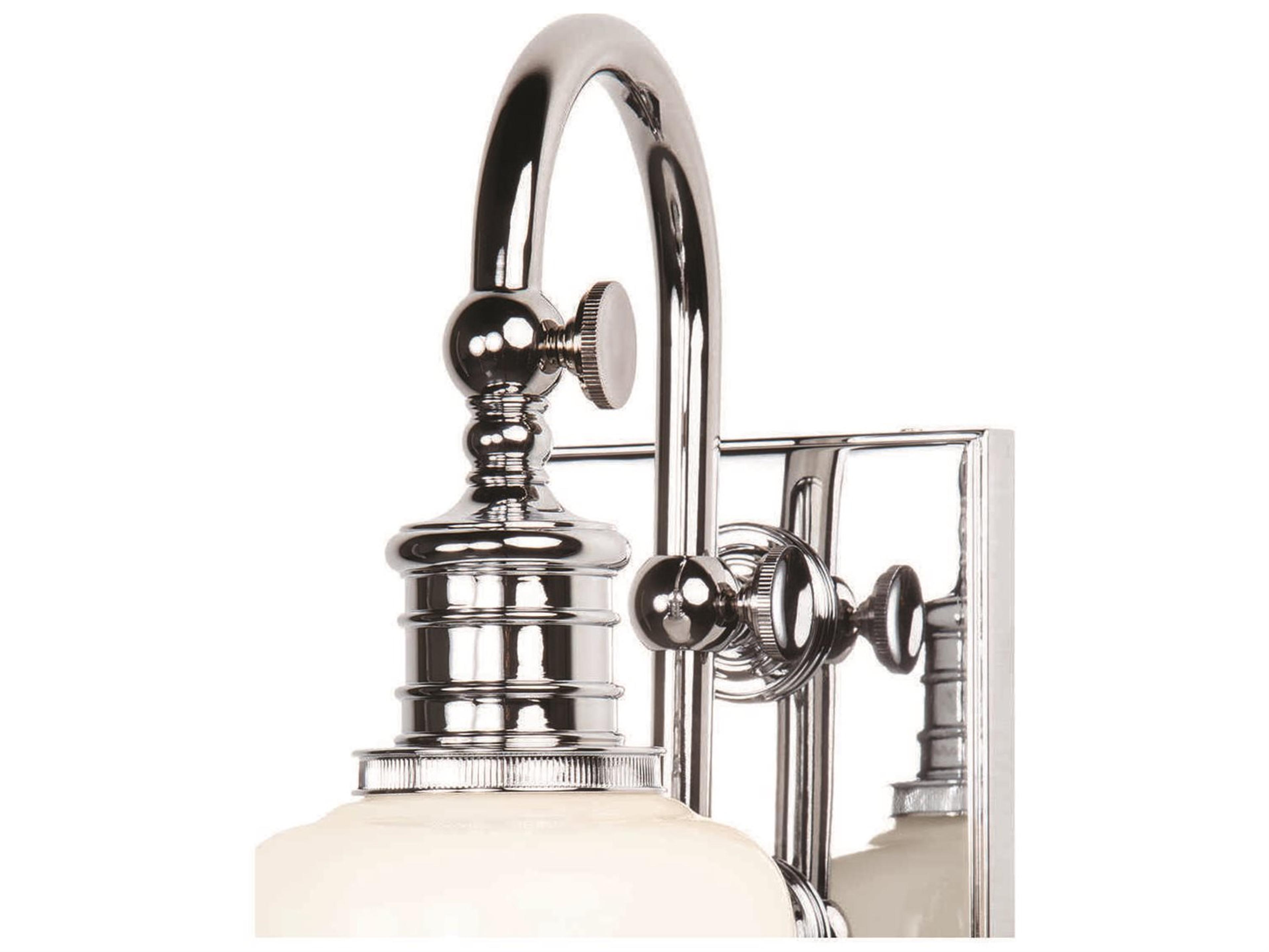 Hudson Valley Keswick 1-Light Polished Chrome Off White Glass Wall Sconce