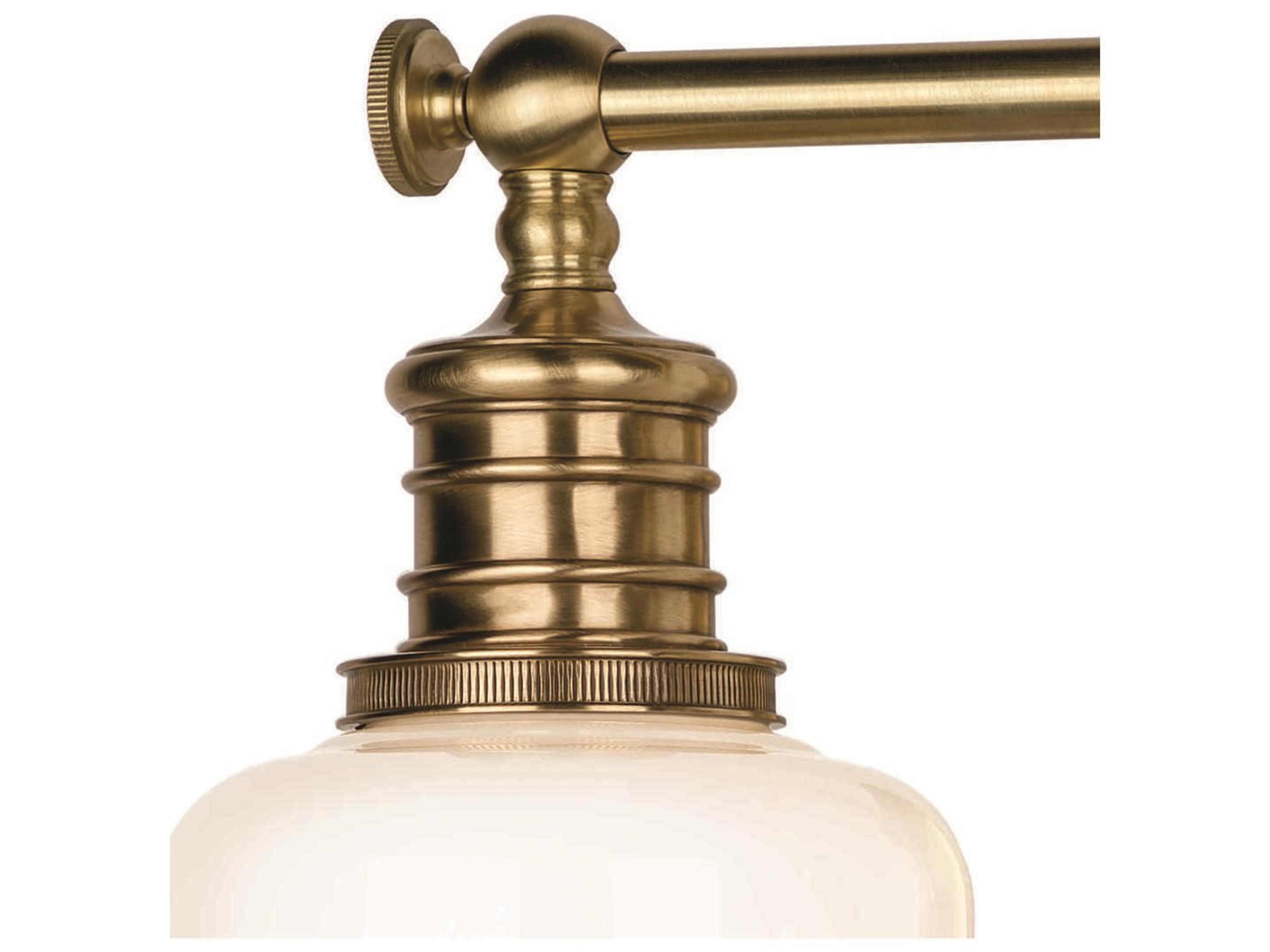 Hudson Valley Keswick 2-Light Aged Brass Off White Glass Vanity Light