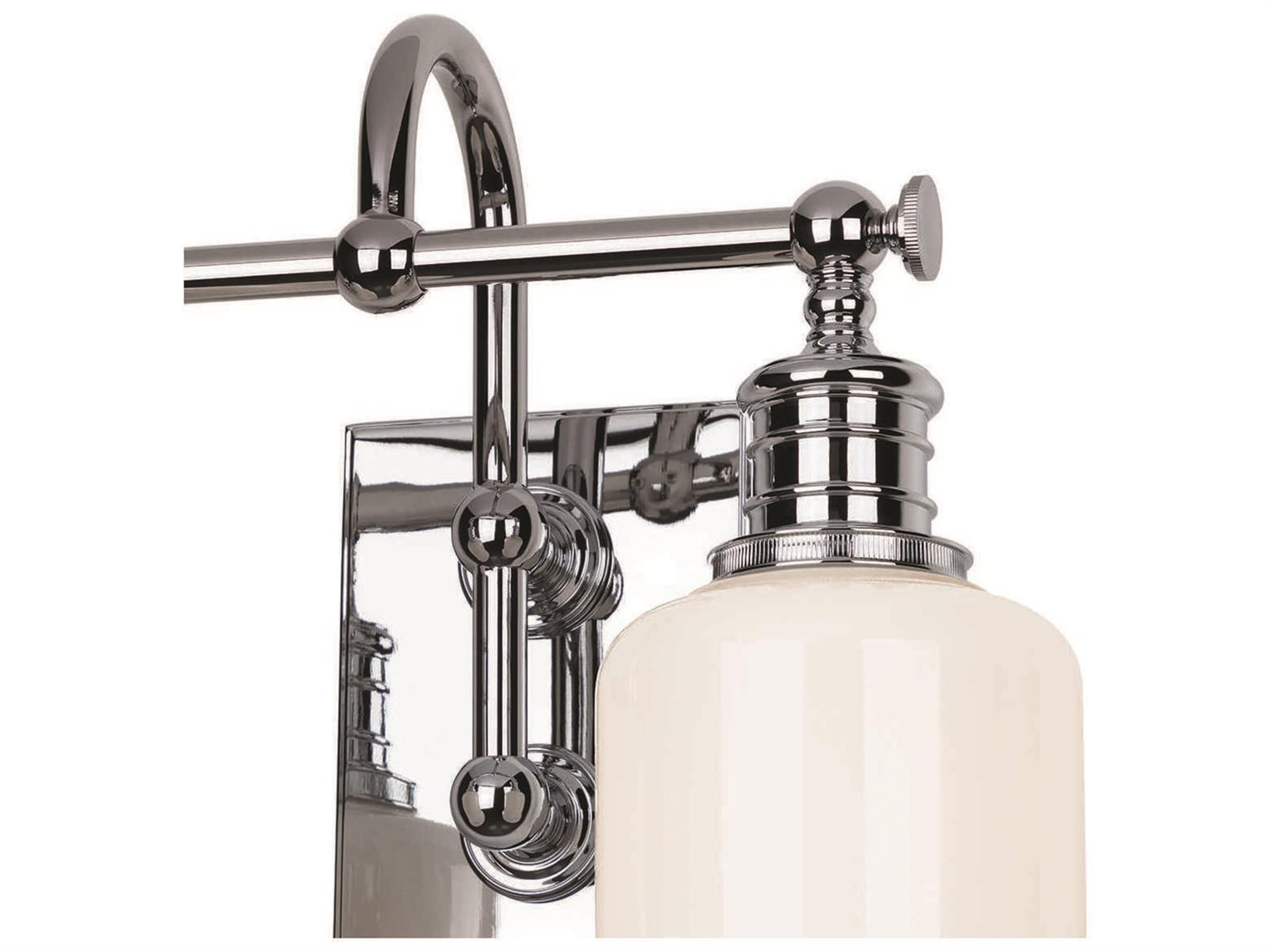 Hudson Valley Keswick 2-Light Polished Chrome Off White Glass Vanity Light