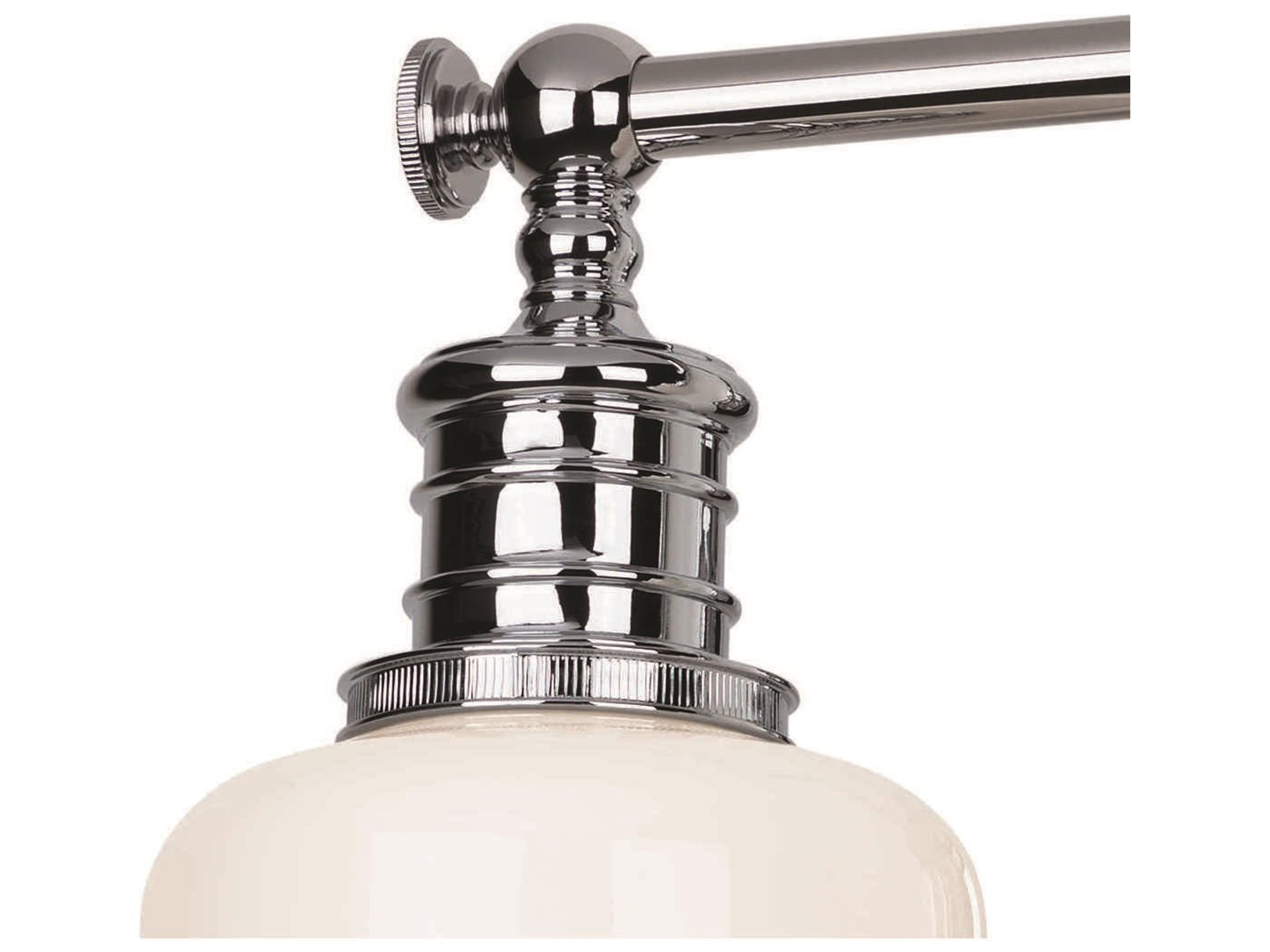 Hudson Valley Keswick 2-Light Polished Chrome Off White Glass Vanity Light